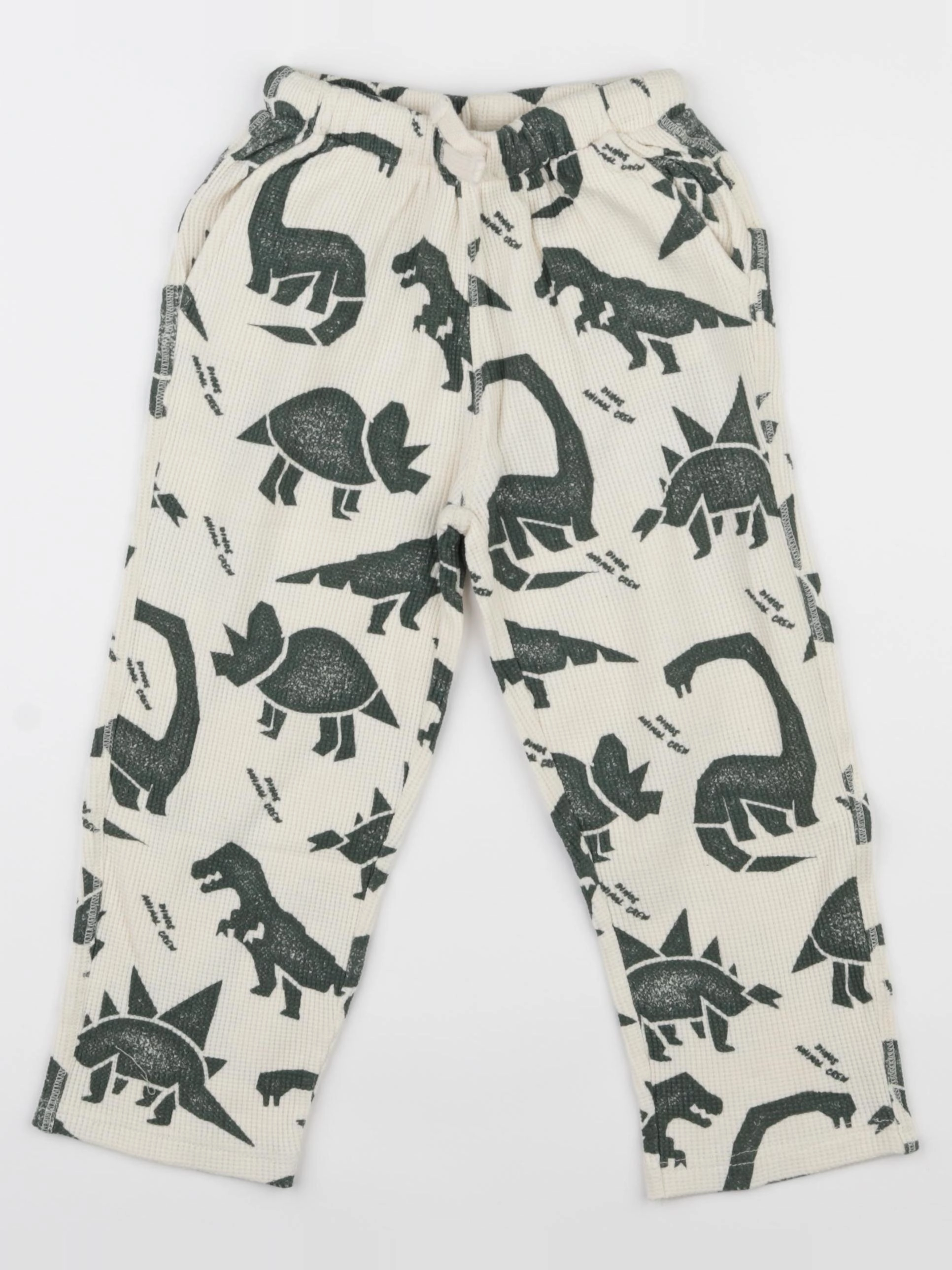 Zara - pantalon beige, vert - 3/4 ans