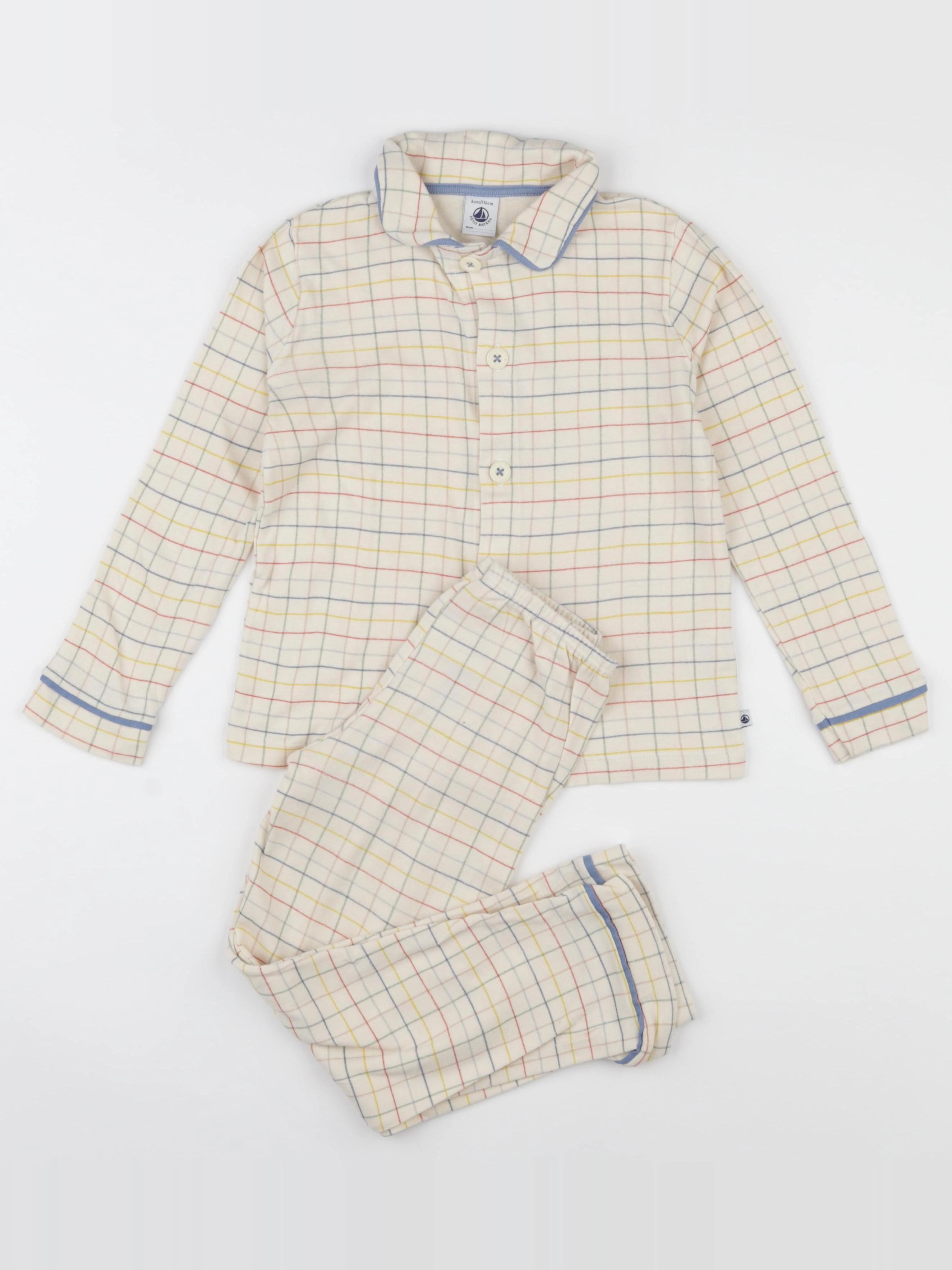 Petit Bateau - pyjama coton beige - 6 ans