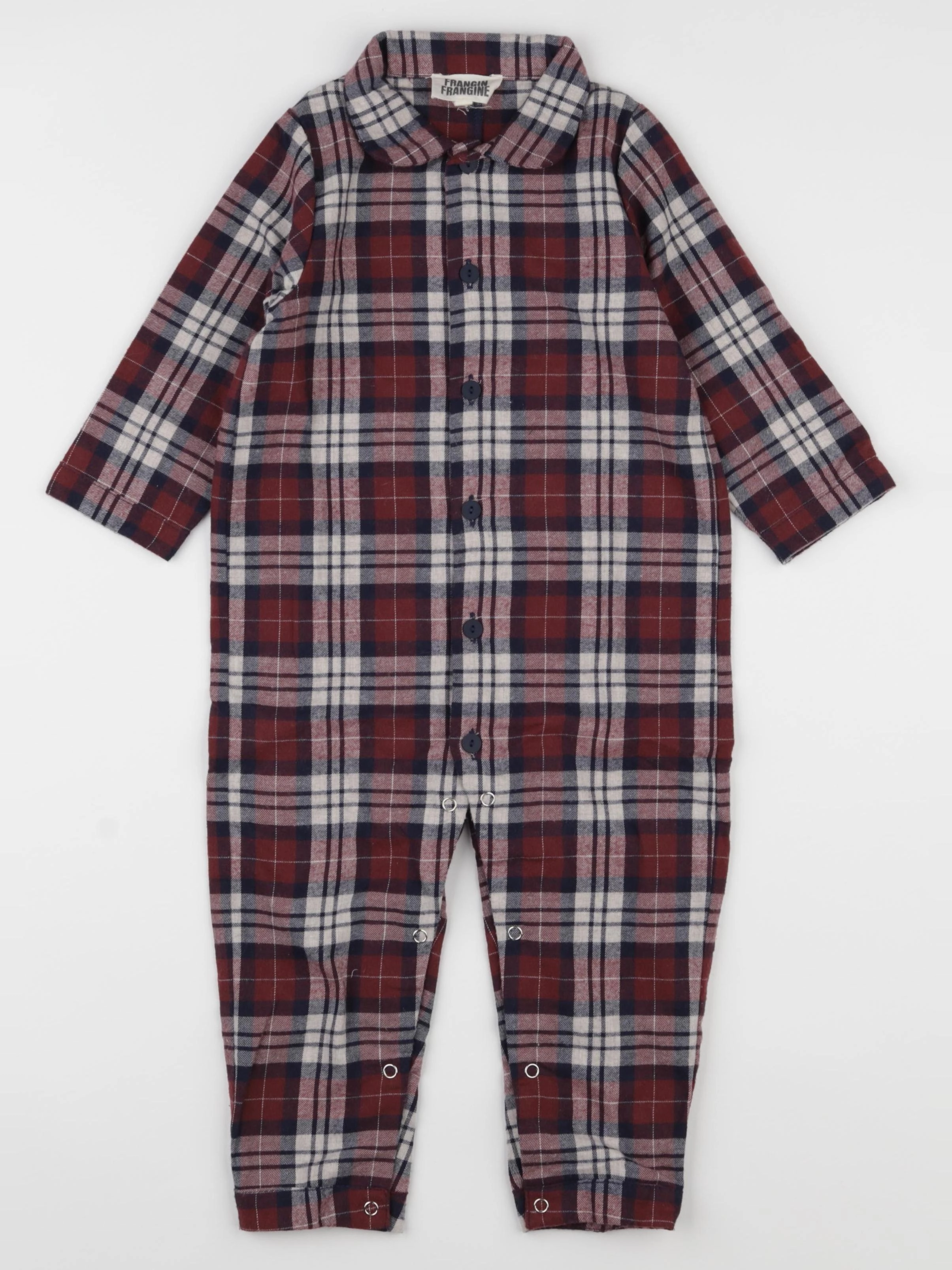 Frangin Frangine - pyjama coton rouge, bleu - 3 ans