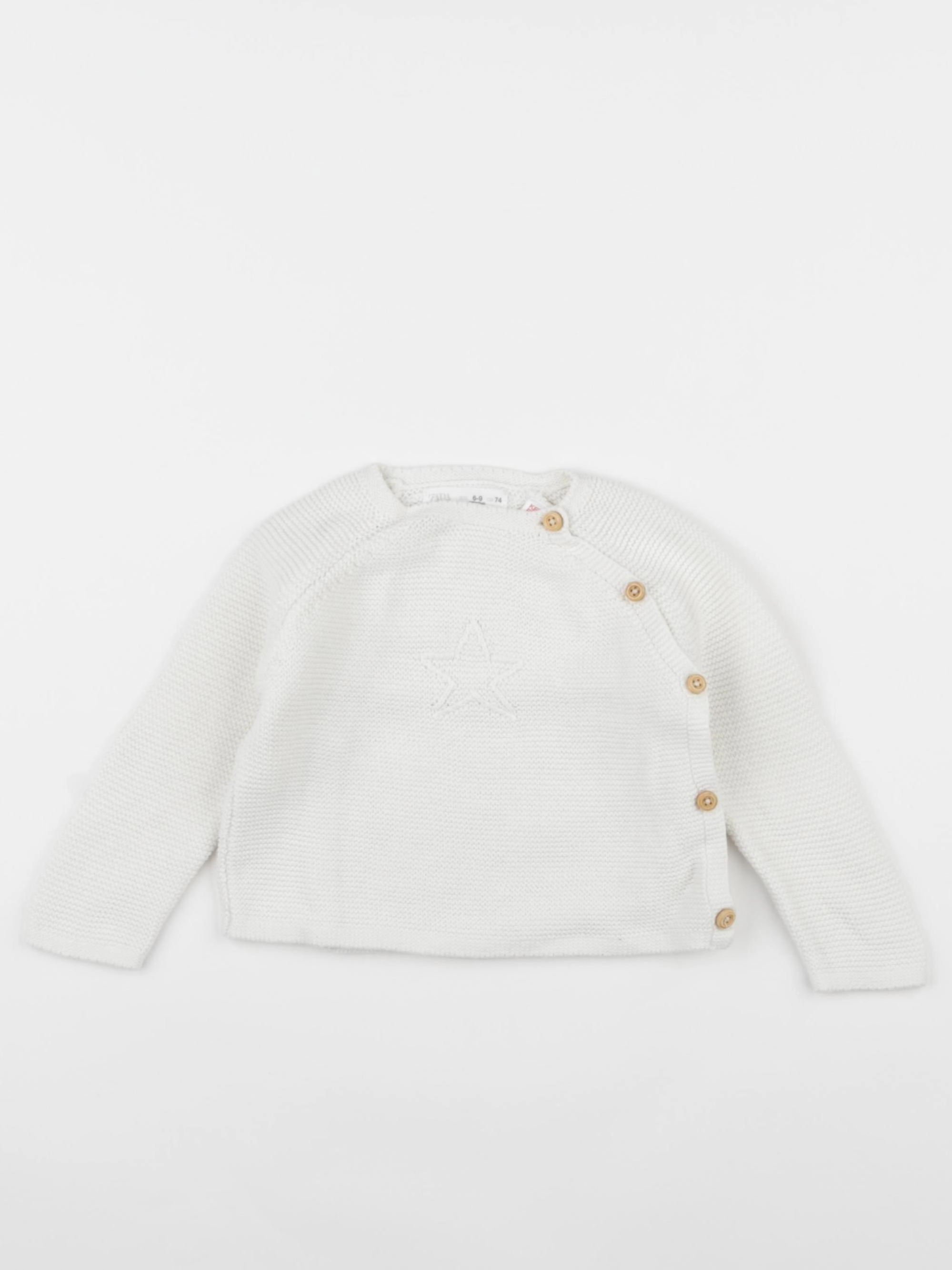 Zara - pull blanc - 6/9 mois