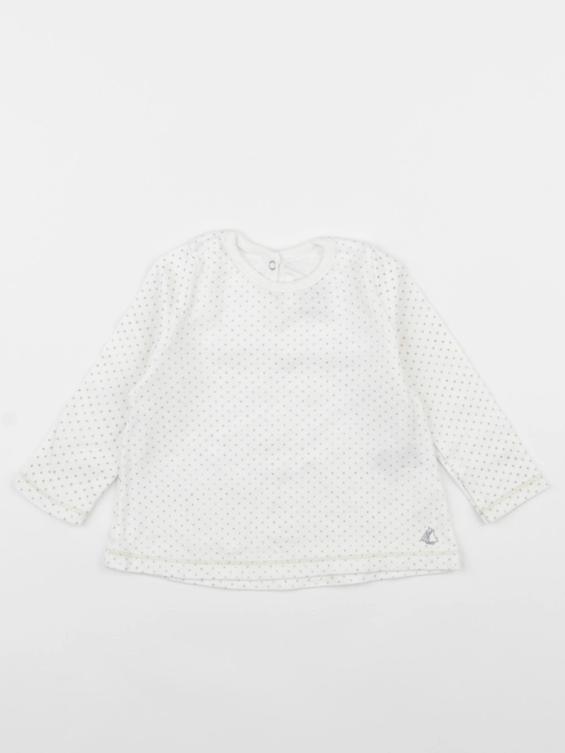 Petit Bateau - tee-shirt blanc, or - 12 mois