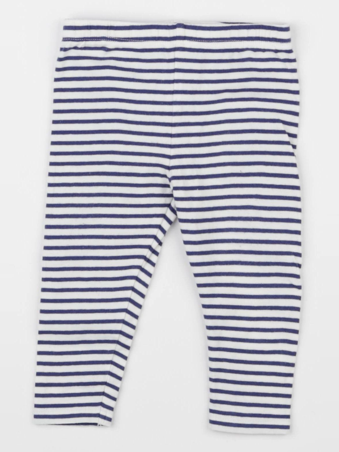 John Lewis - legging bleu, blanc - 6/9 mois