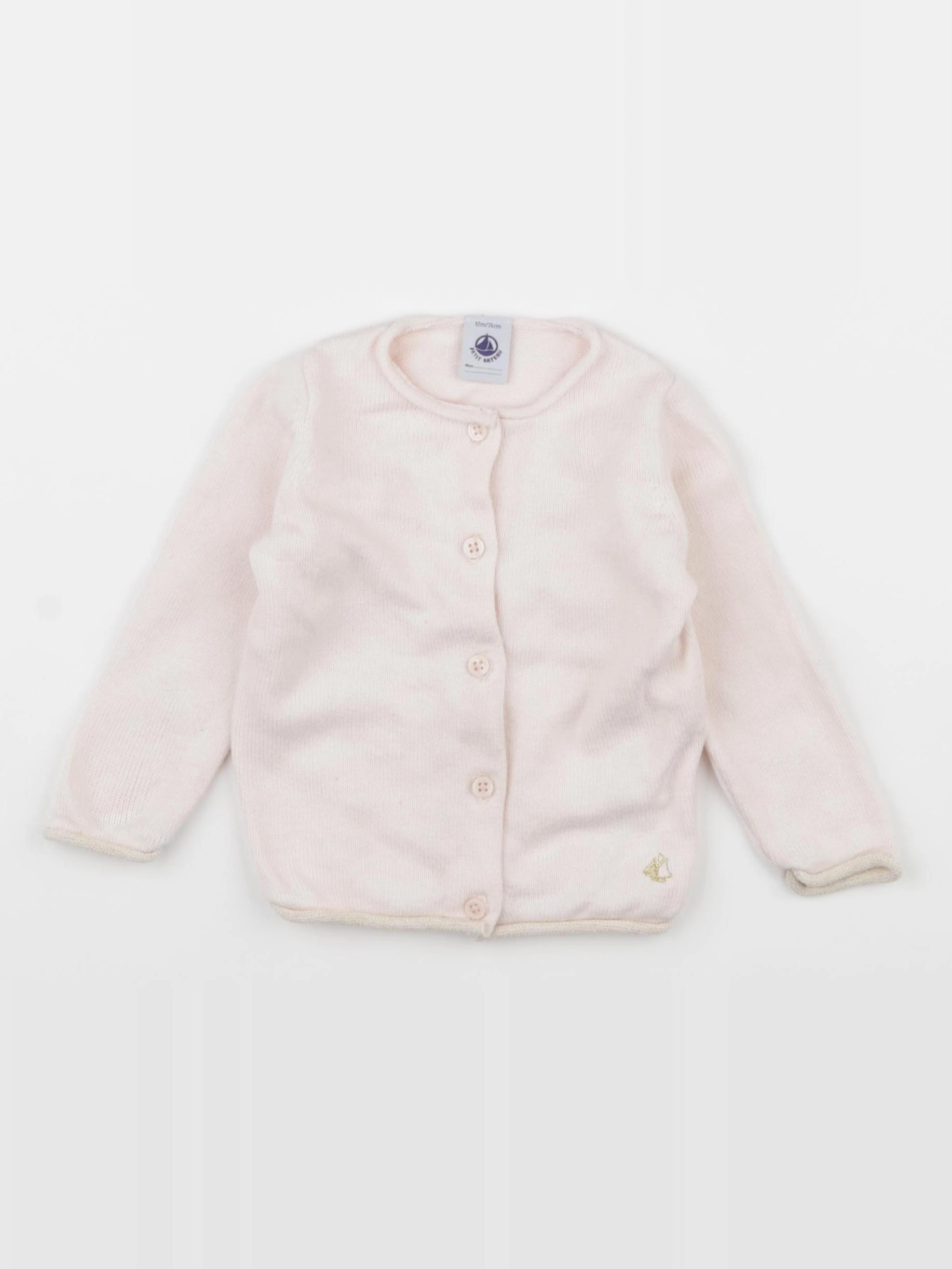 Petit Bateau - gilet rose - 12 mois
