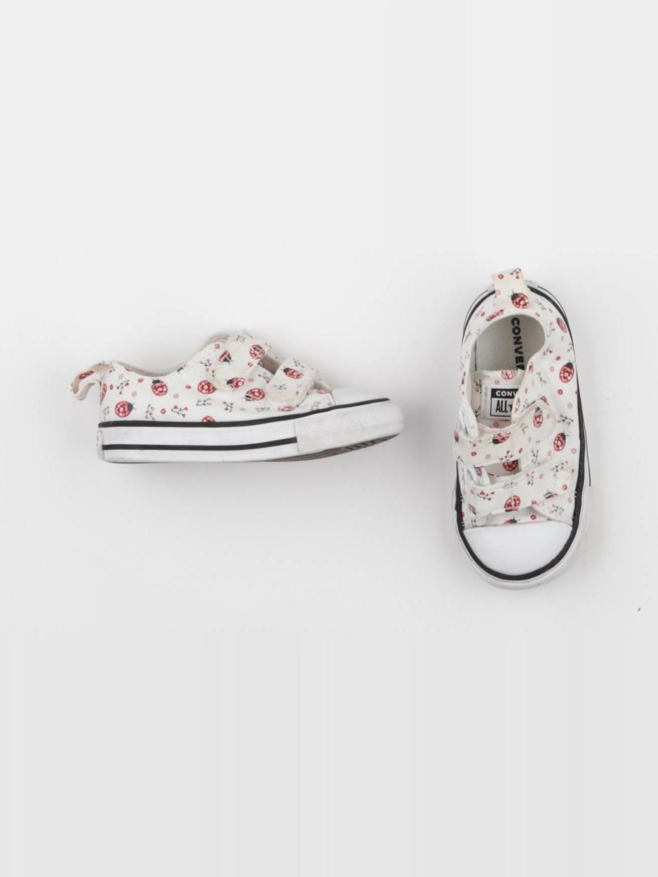 Converse - tennis à scratch/ lacets blanc, rouge - pointure 21