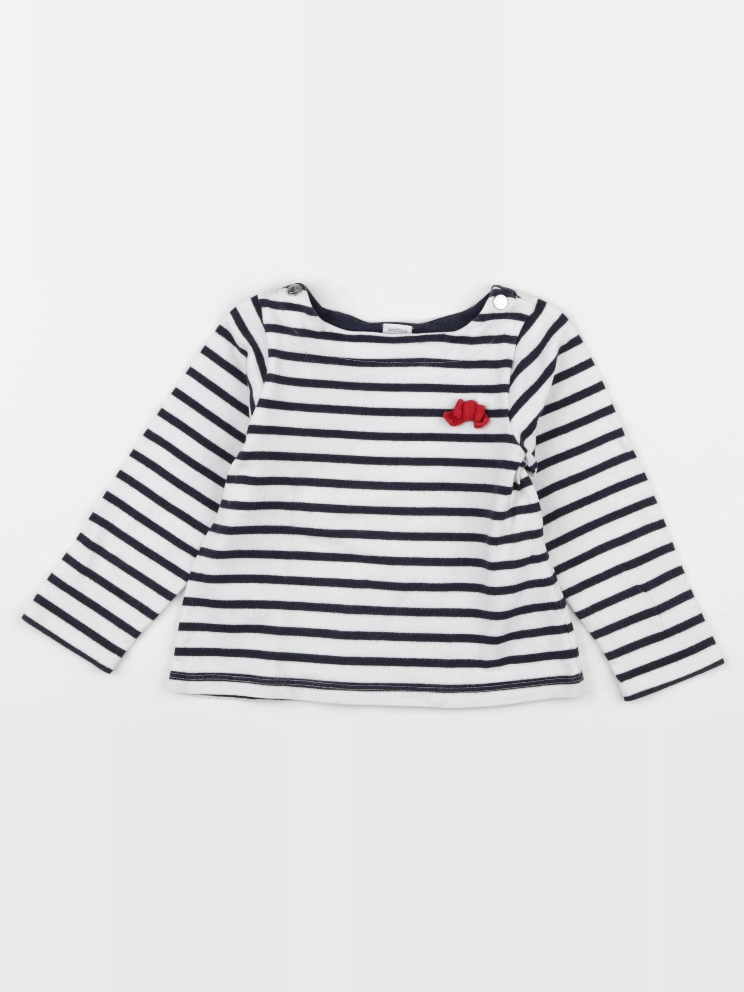 Petit Bateau - sweat blanc, bleu - 4 ans