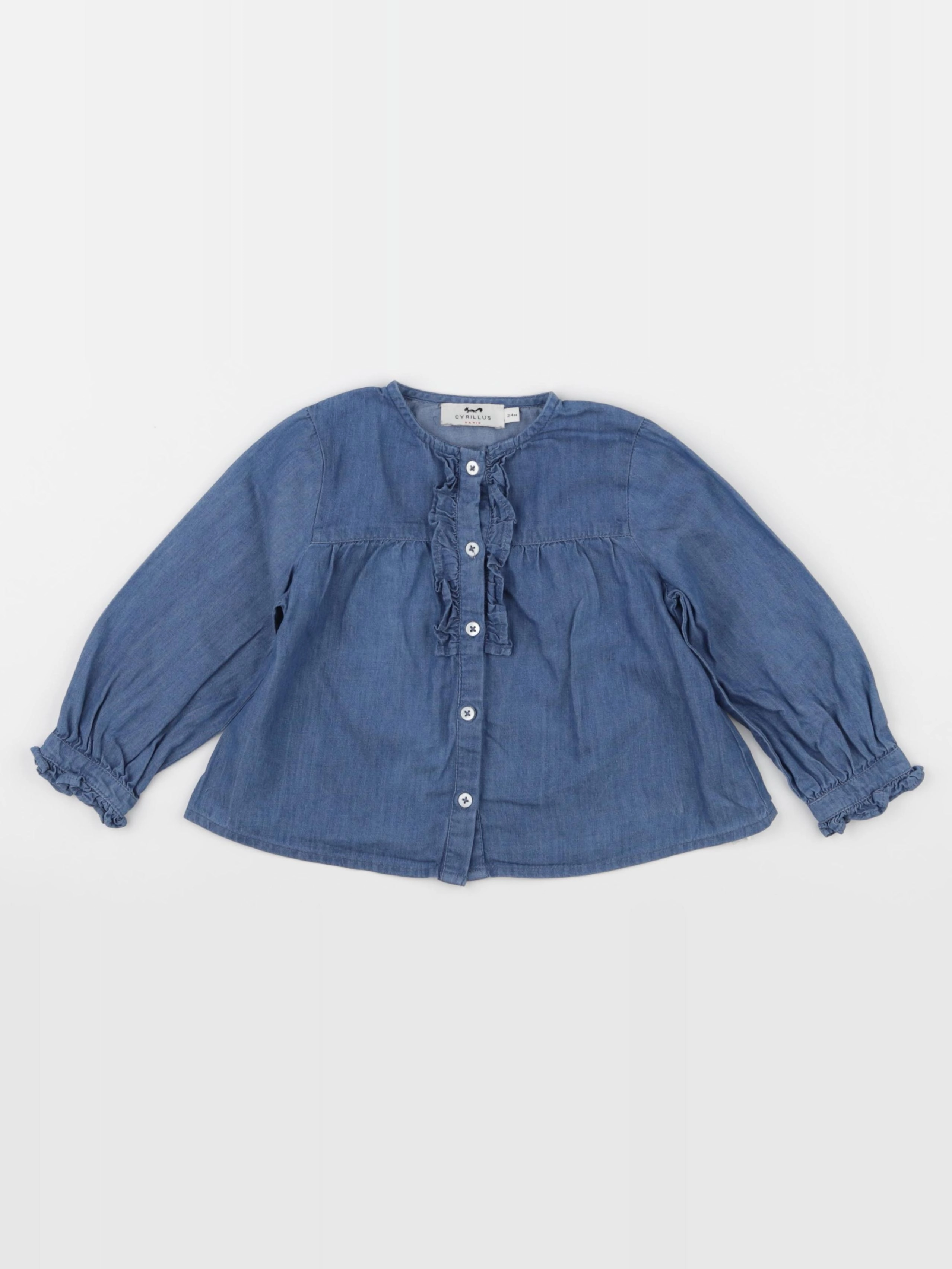 Cyrillus - blouse bleu - 24 mois