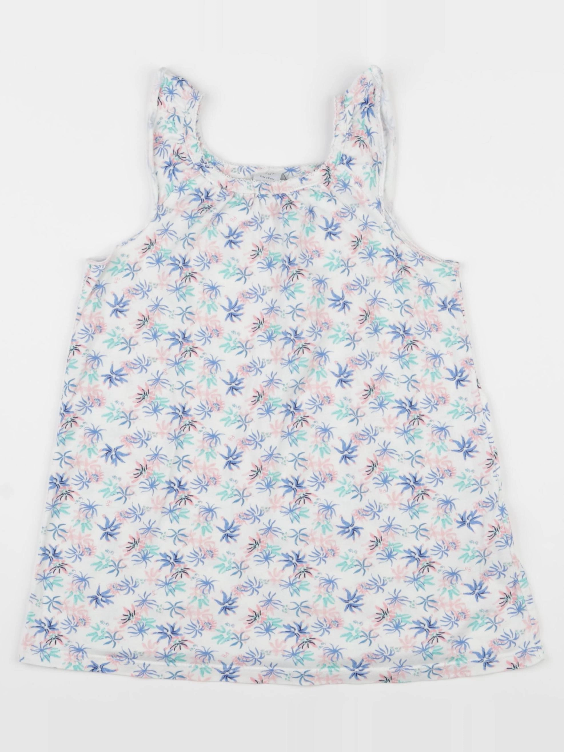 Petit Bateau - chemise de nuit coton blanc, bleu - 3 ans