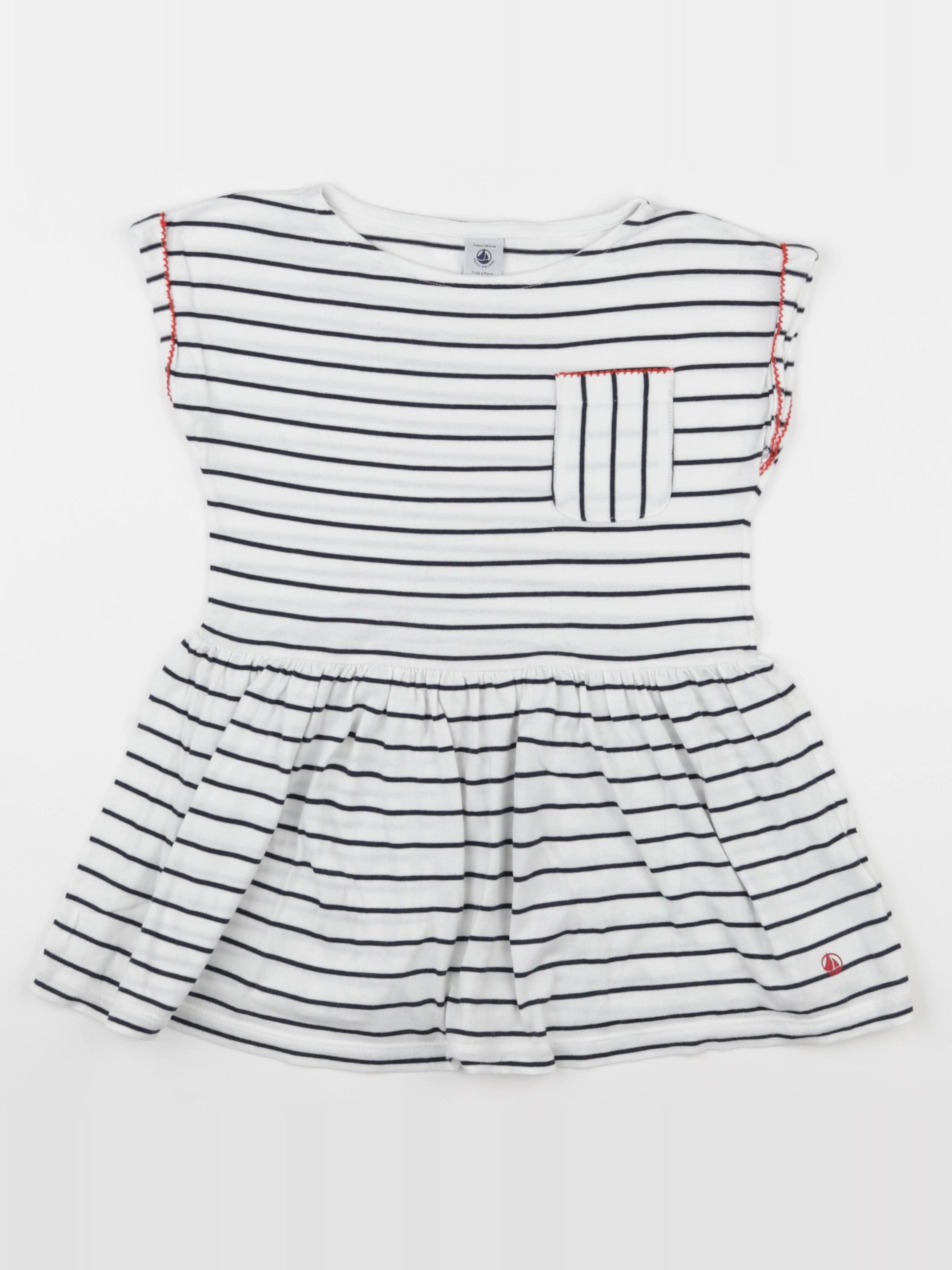 Petit Bateau - robe bleu - 4 ans