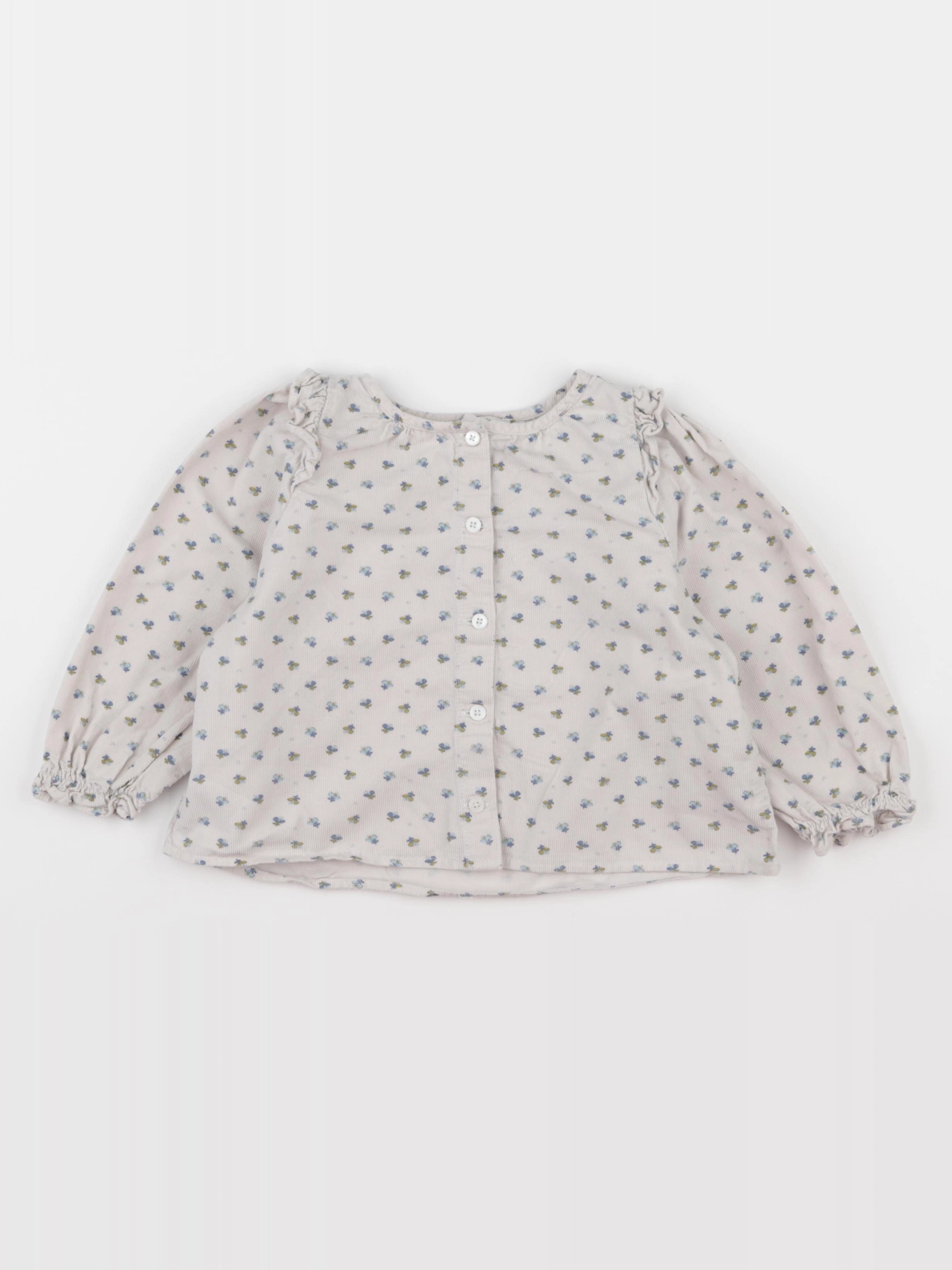 Cyrillus - blouse beige, bleu - 3 ans