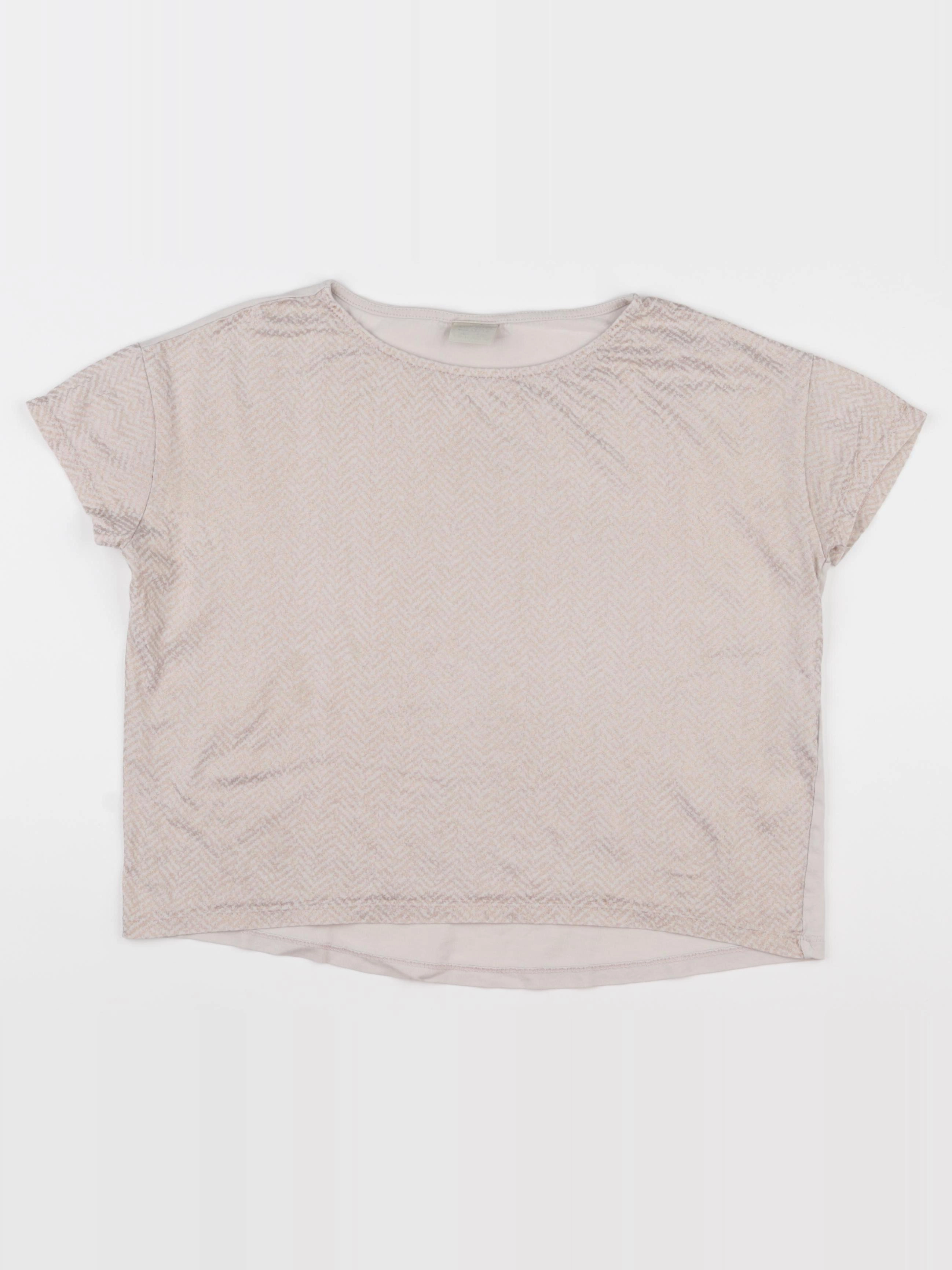 Zara - tee-shirt beige, bronze - 11/12 ans
