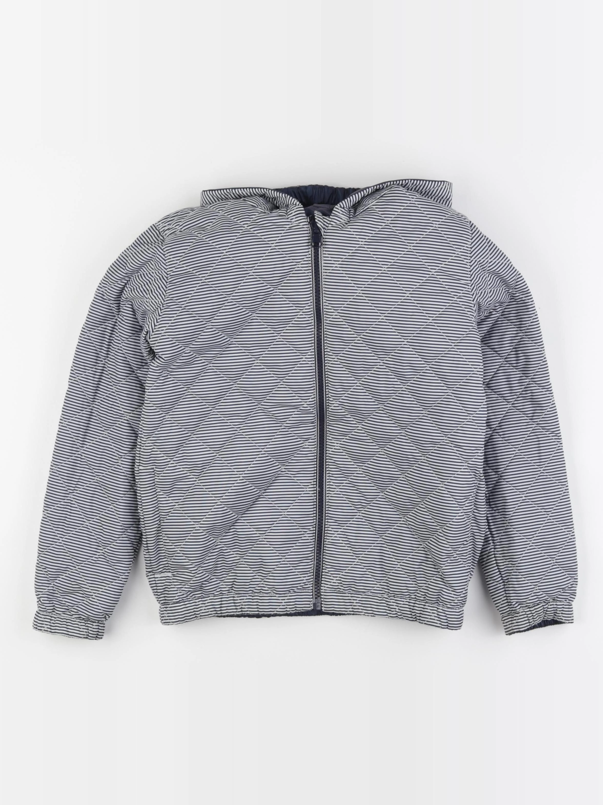 Petit Bateau - imperméable réversible bleu - 8 ans