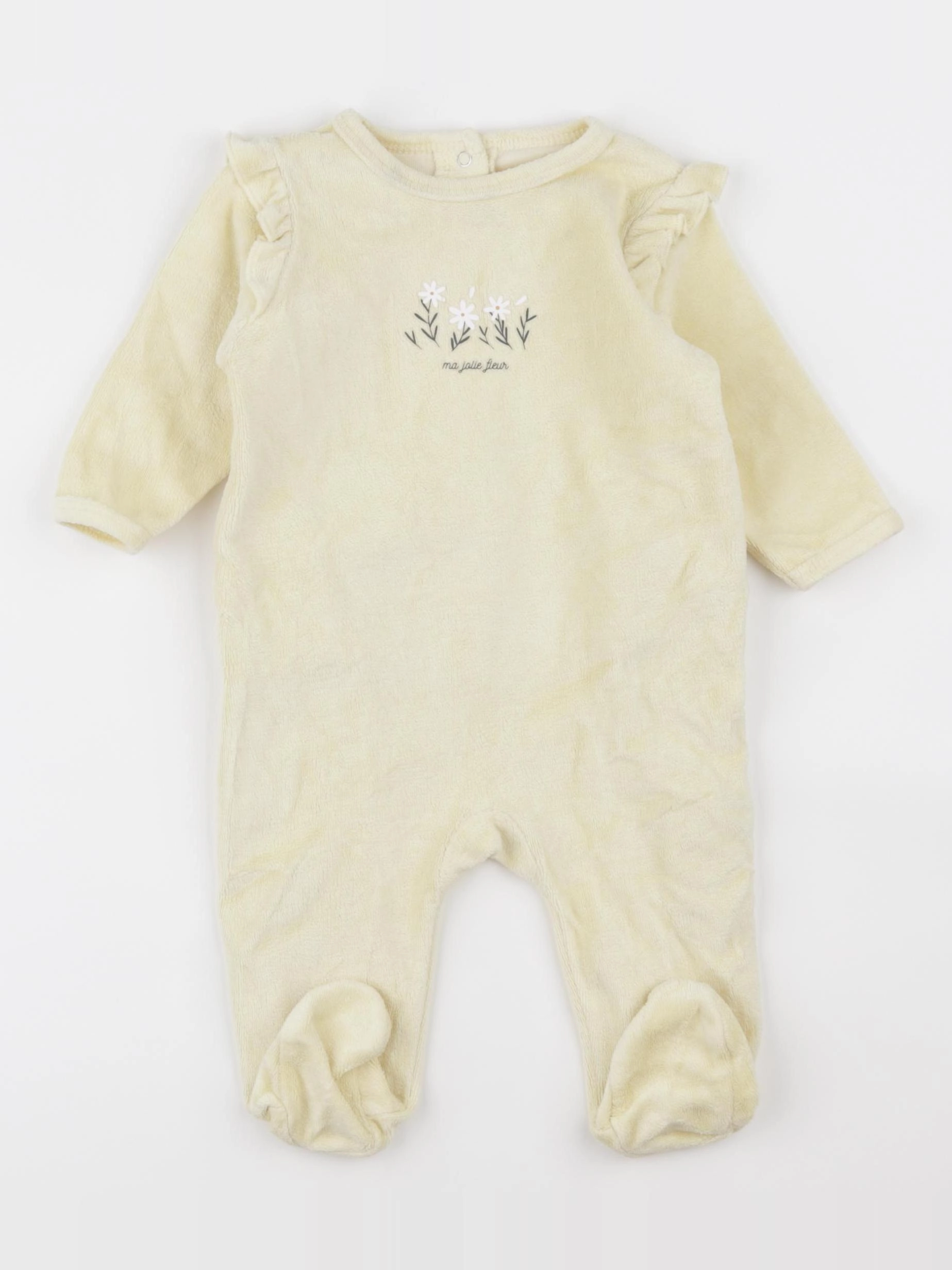 Vertbaudet - pyjama velours jaune - 6 mois