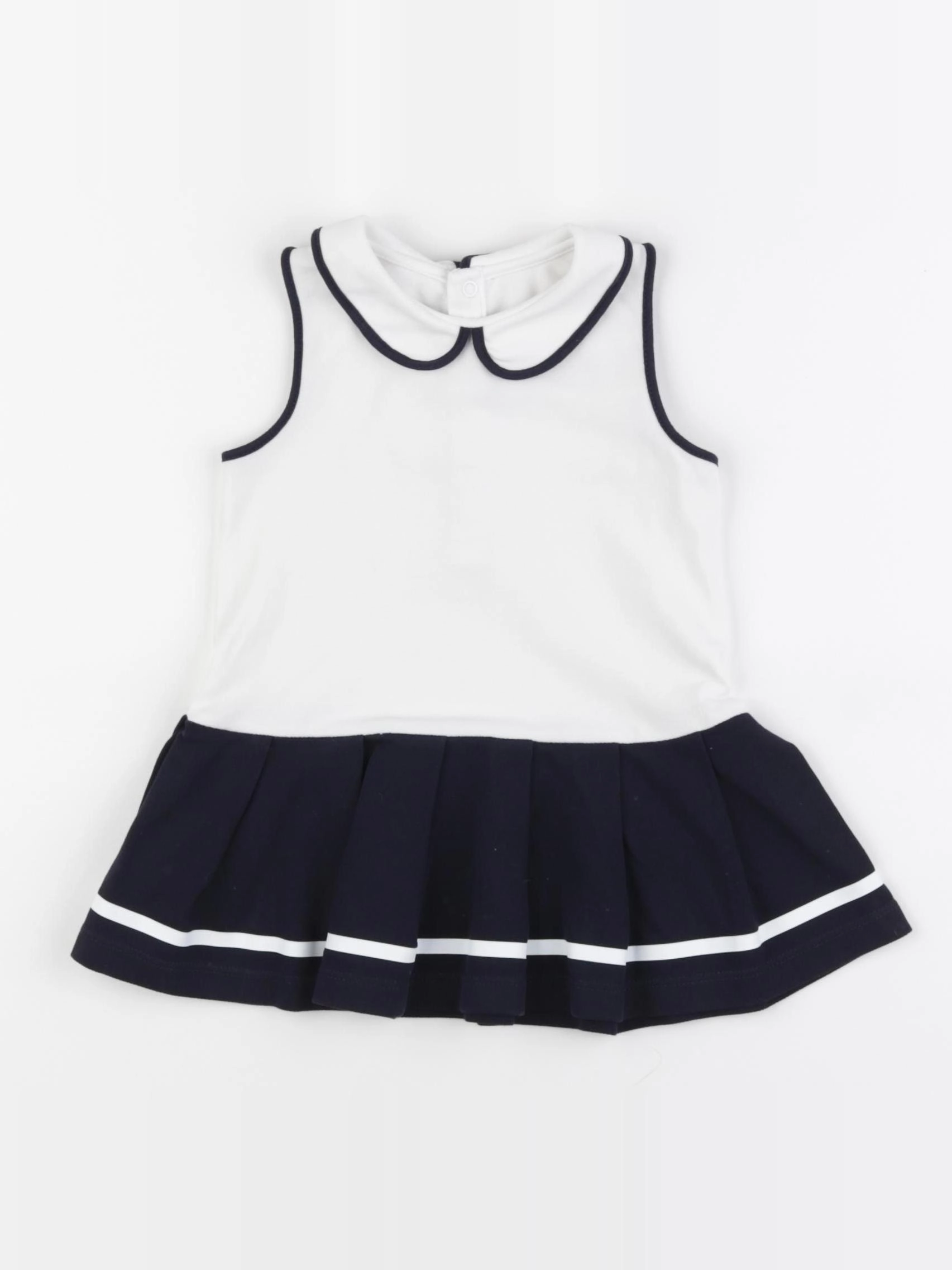 Jacadi - robe blanc, bleu - 18 mois