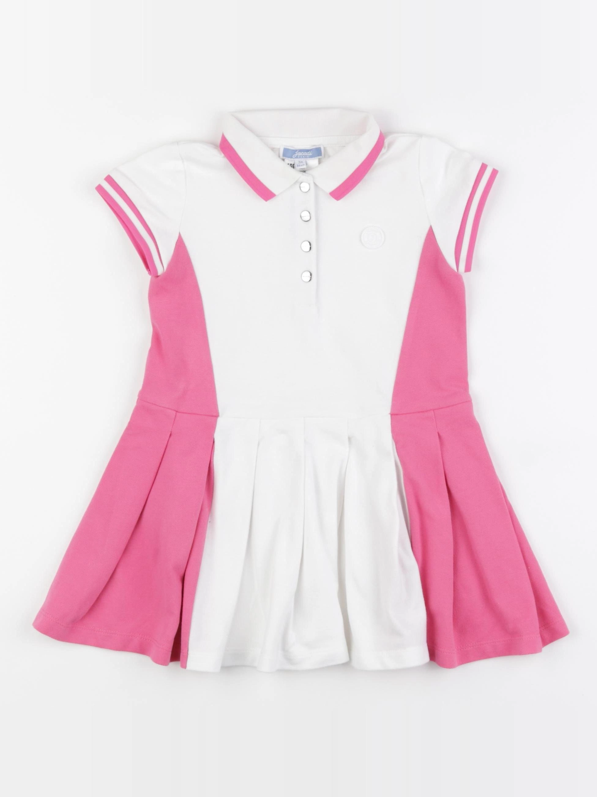 Jacadi - robe blanc, rose - 3 ans