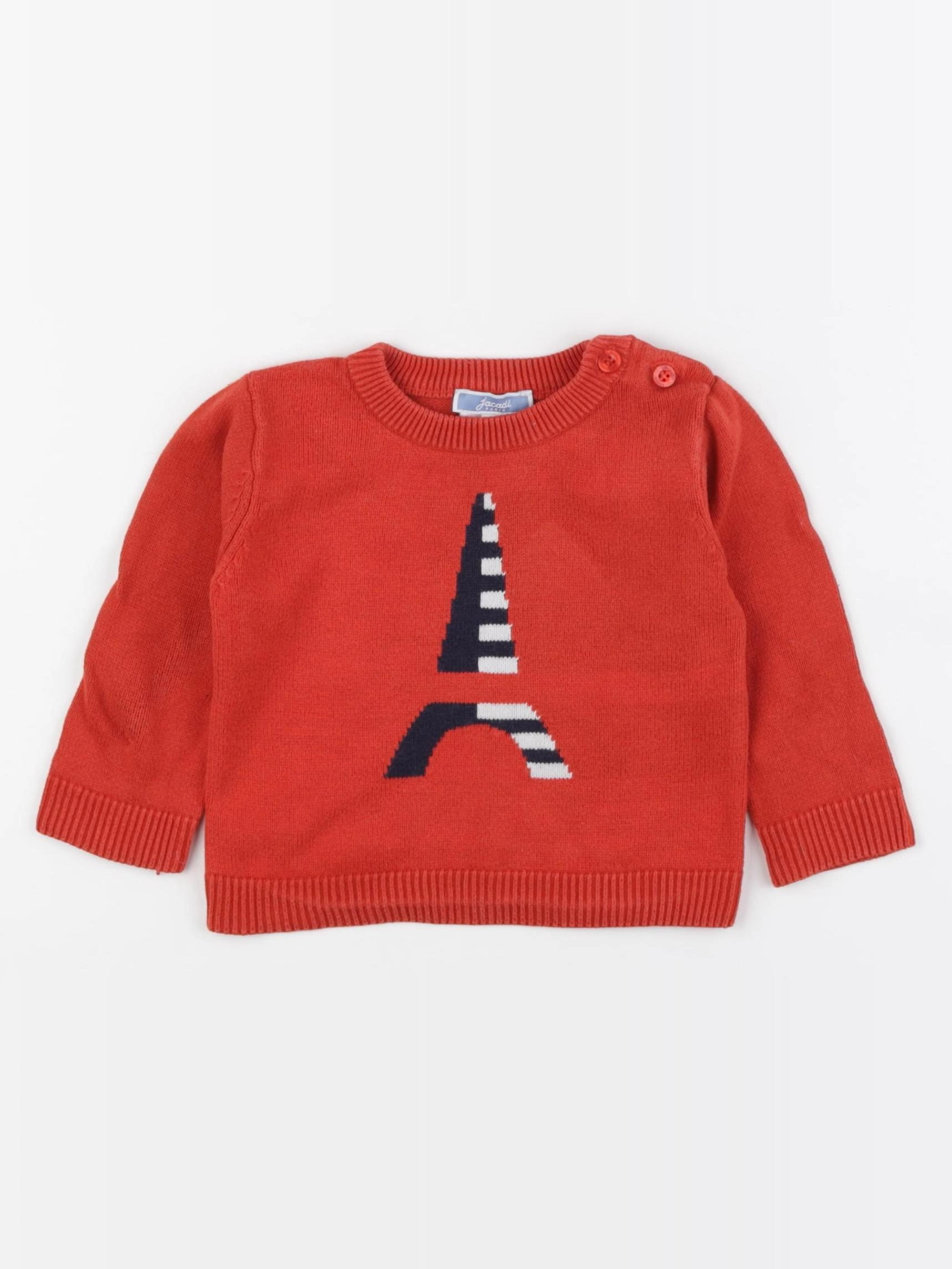 Jacadi - pull orange - 12 mois