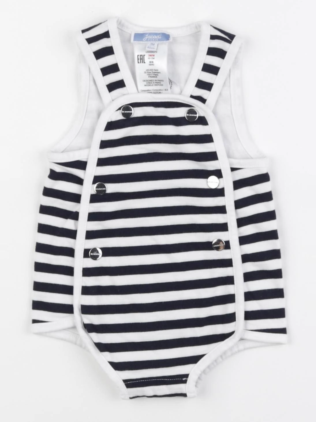 Jacadi - salopette blanc, bleu - 3 mois