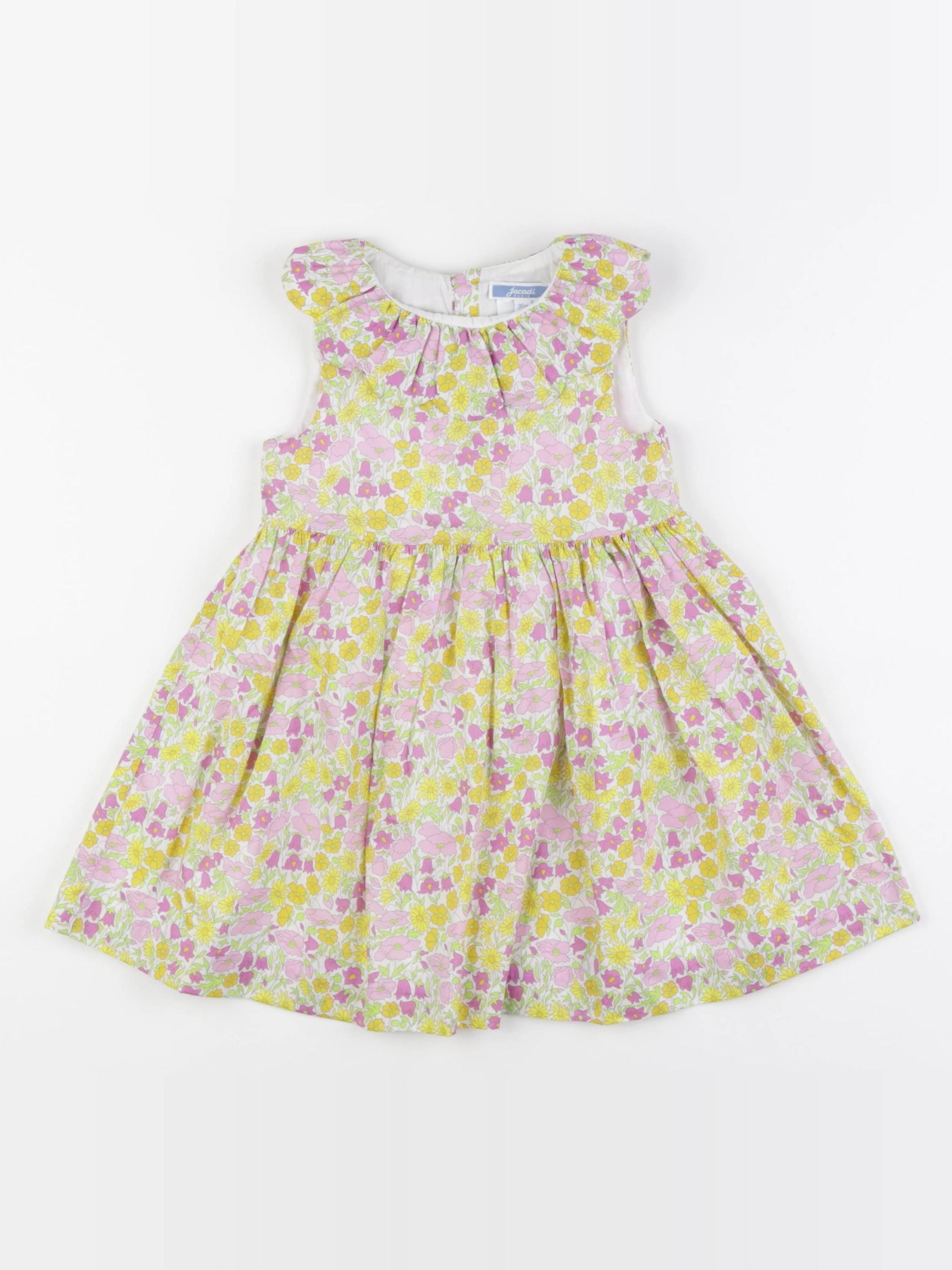 Jacadi - robe liberty jaune, rose - 36 mois