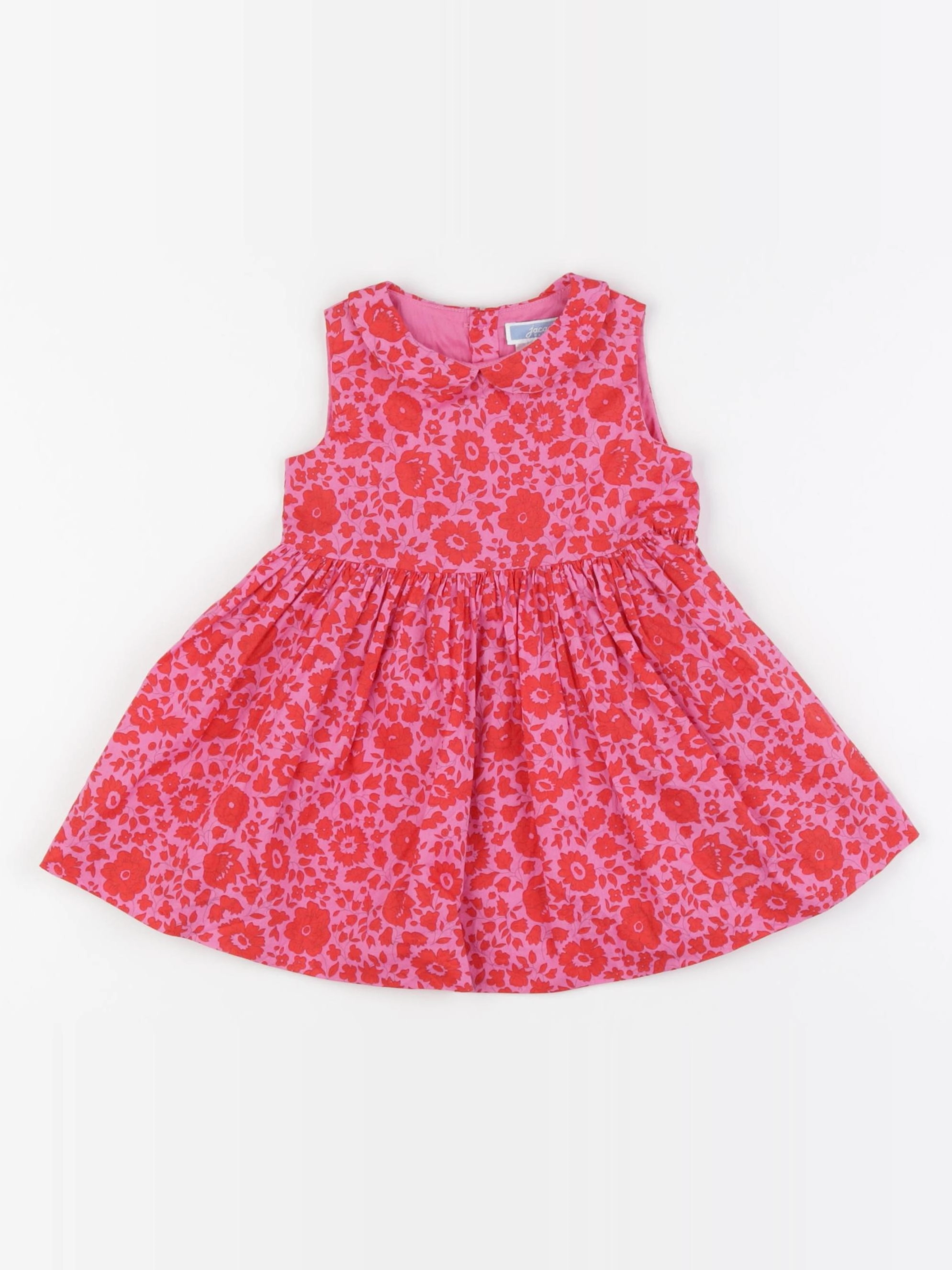 Jacadi - robe liberty rose, rouge - 12 mois
