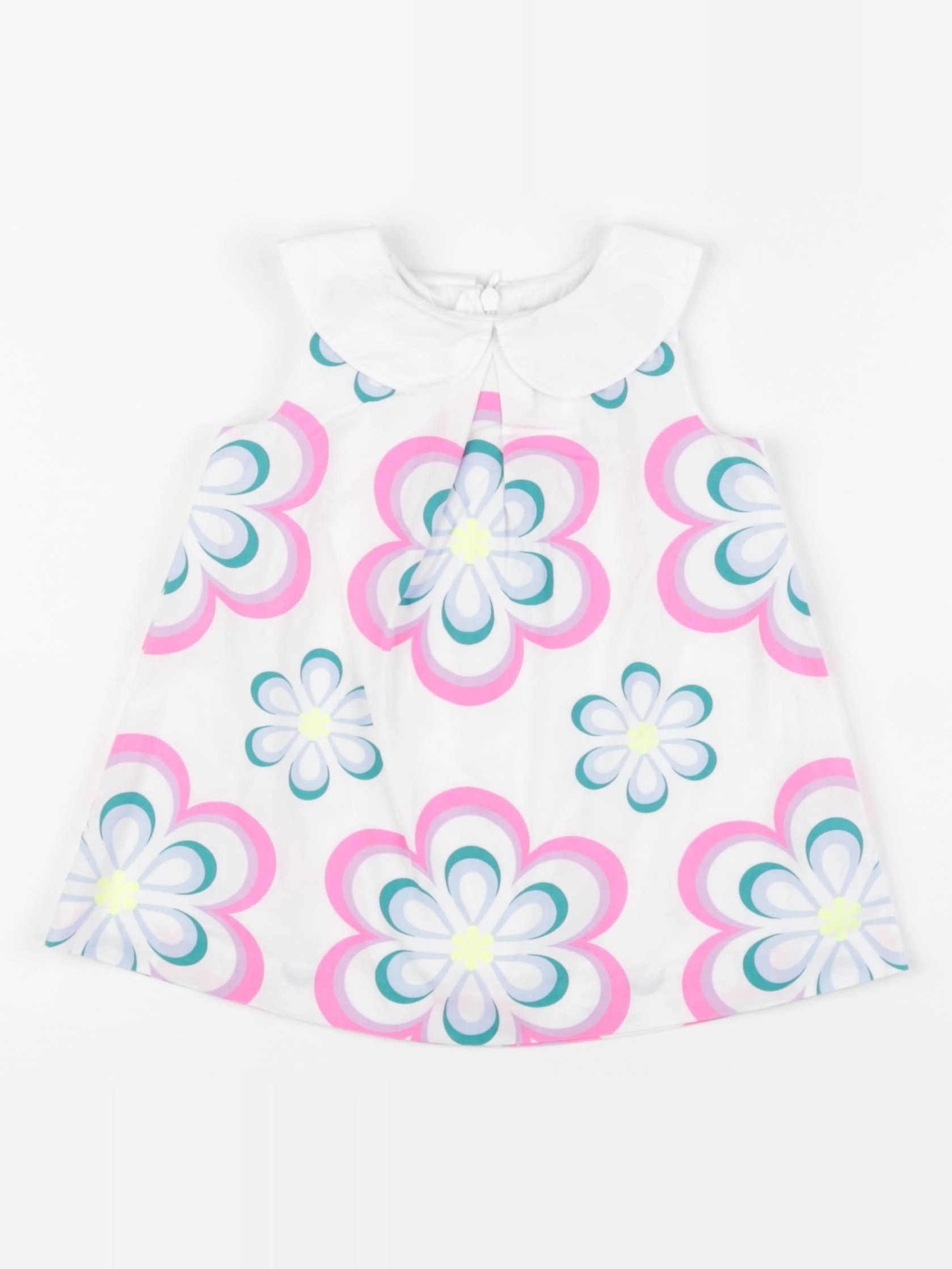 Jacadi - robe blanc, rose - 12 mois