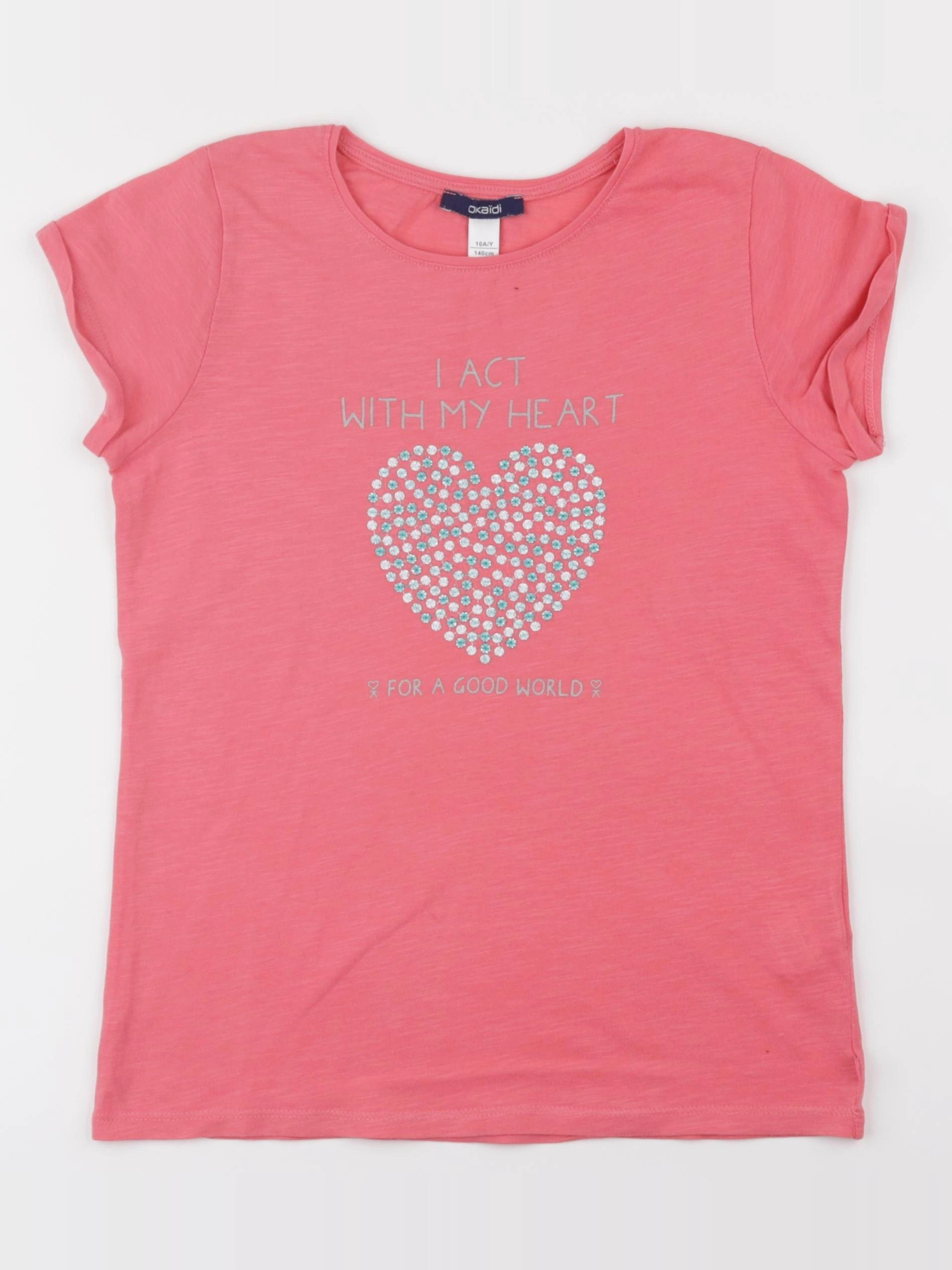 Okaidi - tee-shirt rose - 10 ans