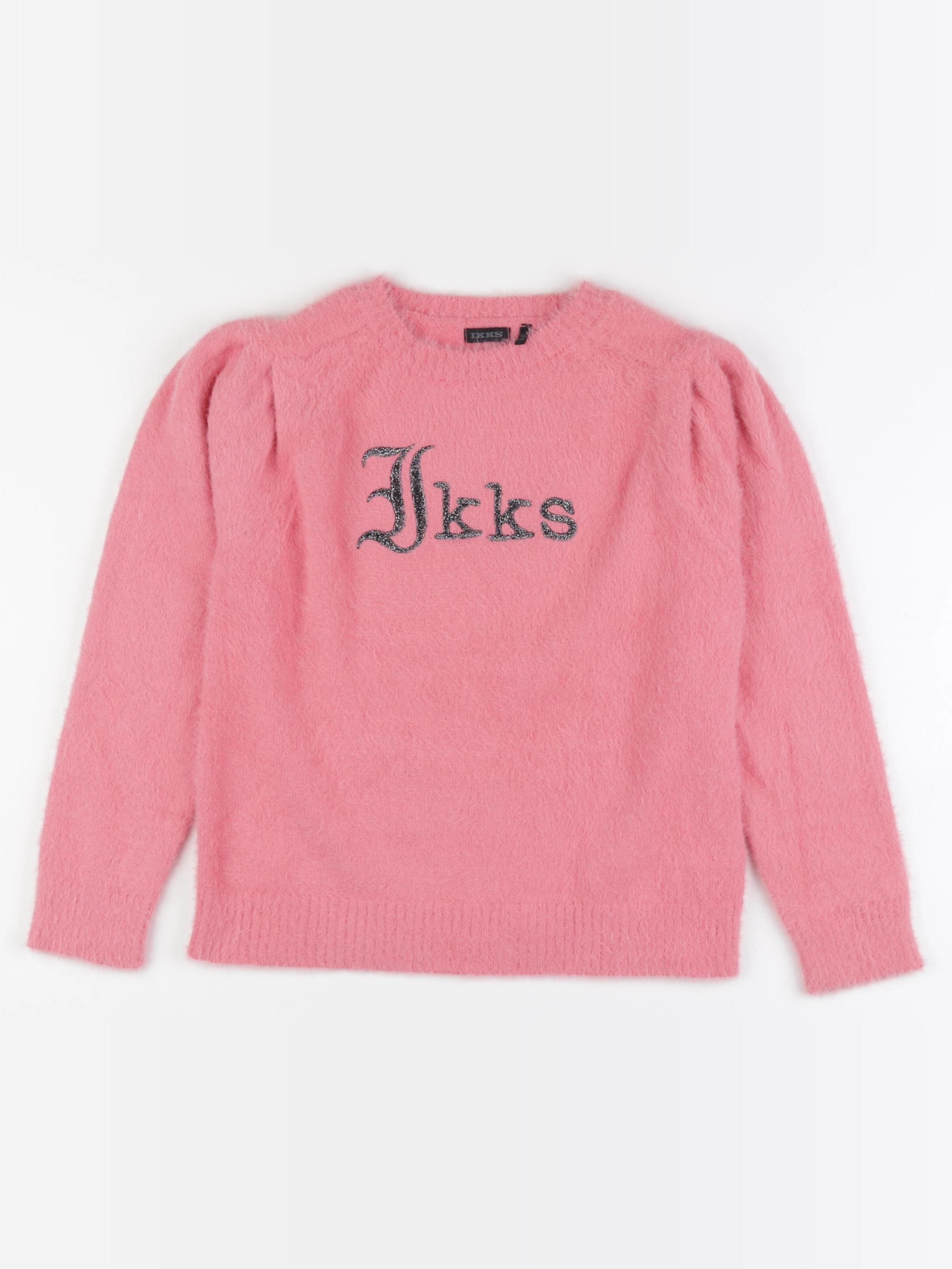IKKS - pull rose, argent - 10 ans