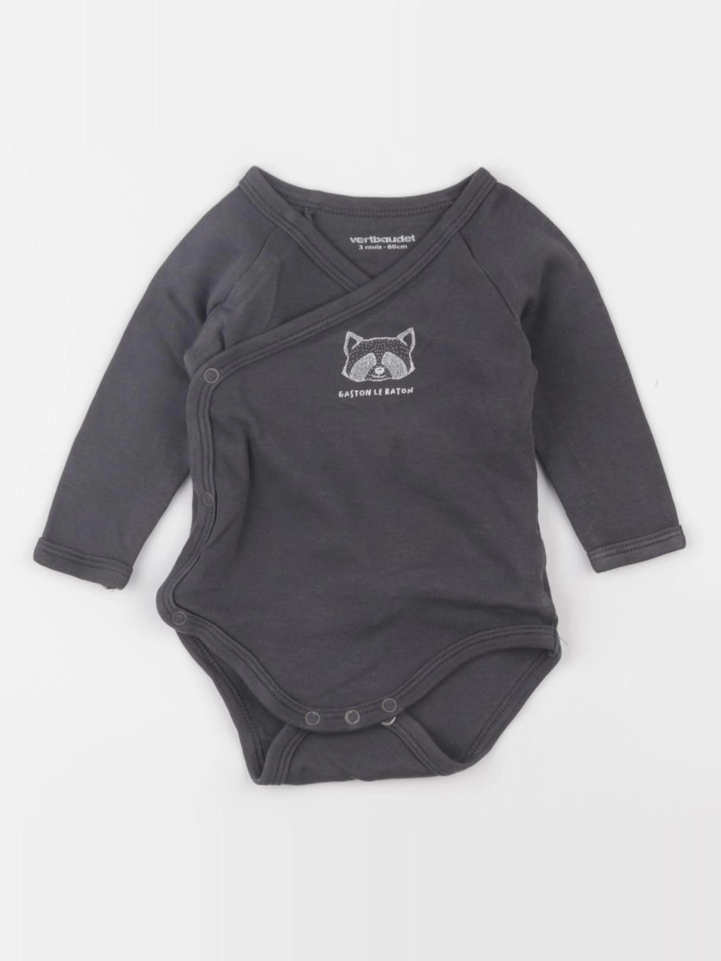 Vertbaudet - body gris - 3 mois