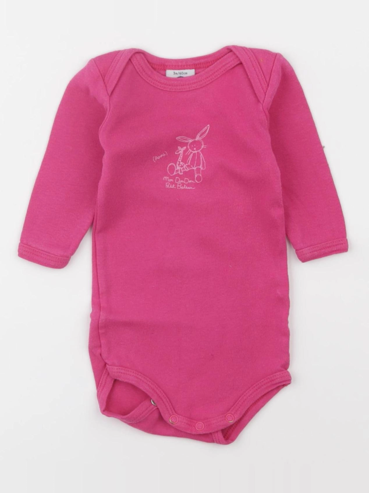 Petit Bateau - body rose - 3 mois