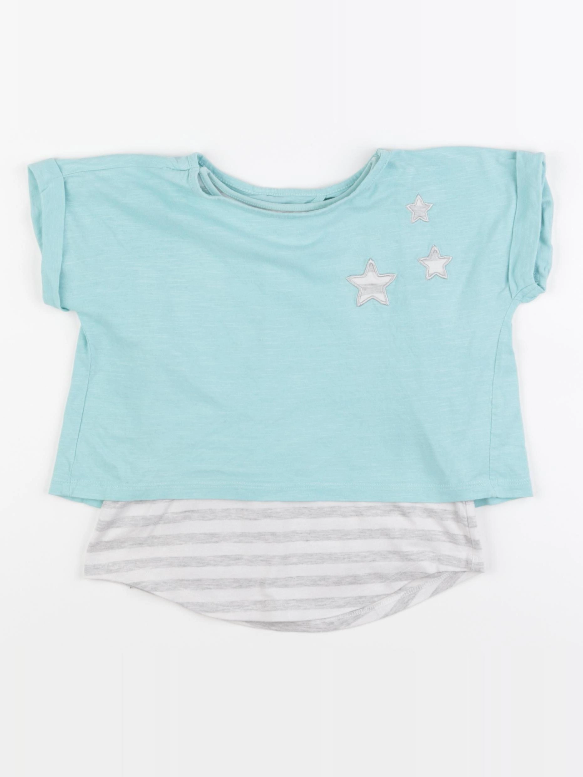 Vertbaudet - tee-shirt bleu, gris - 6 ans