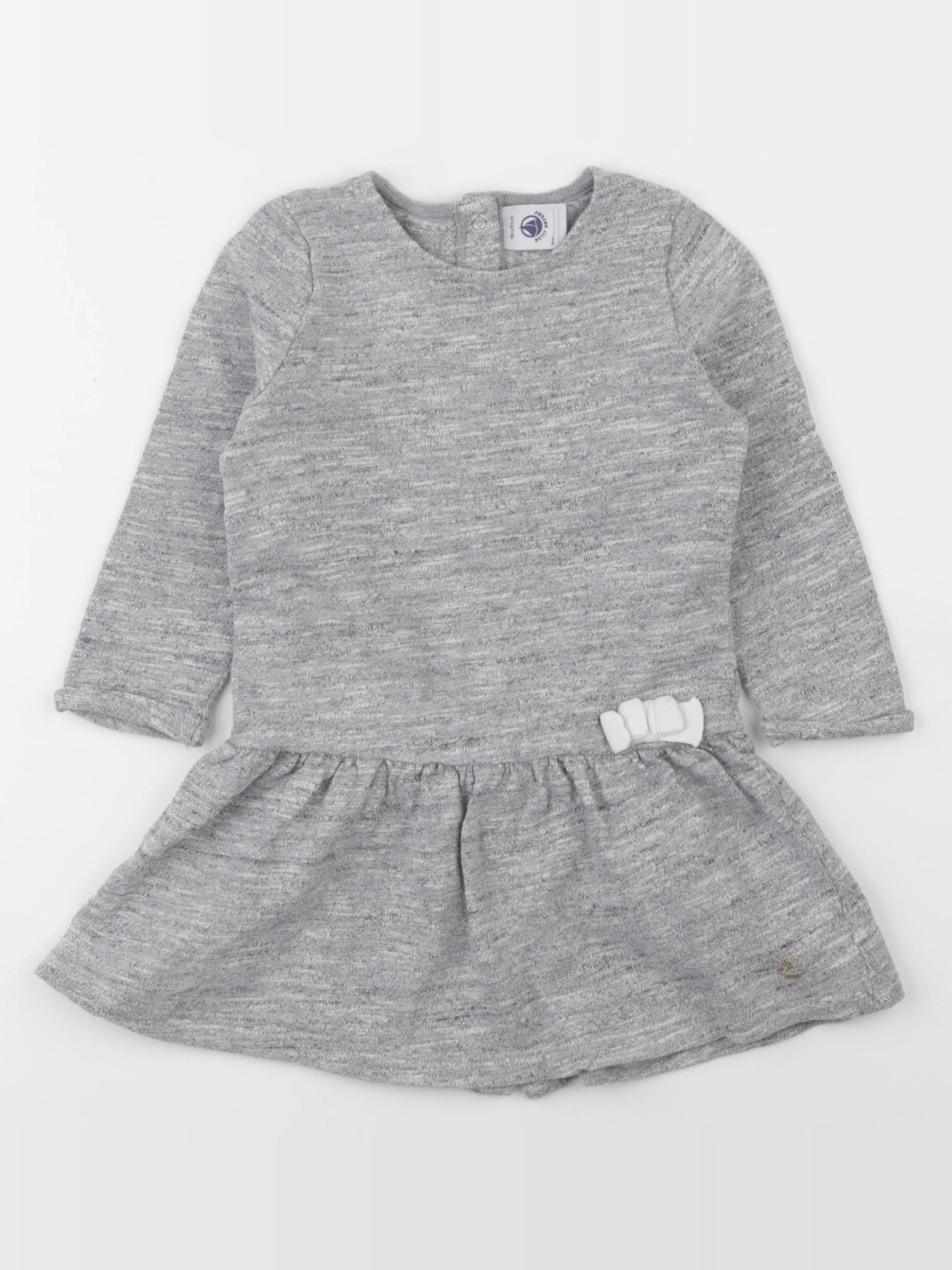 Petit Bateau - robe gris - 18 mois