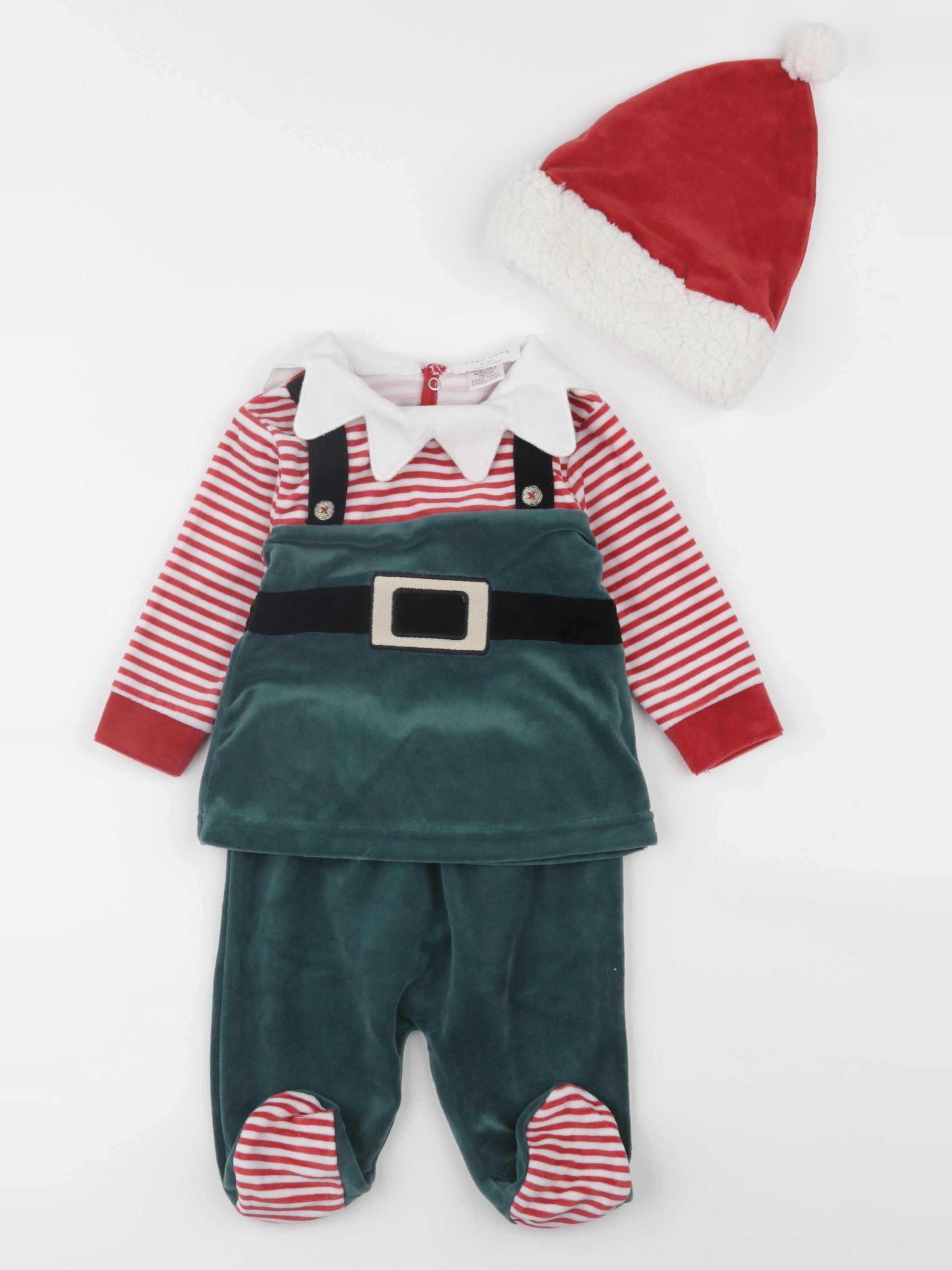 Zara - pyjama velours vert - 6/12 mois
