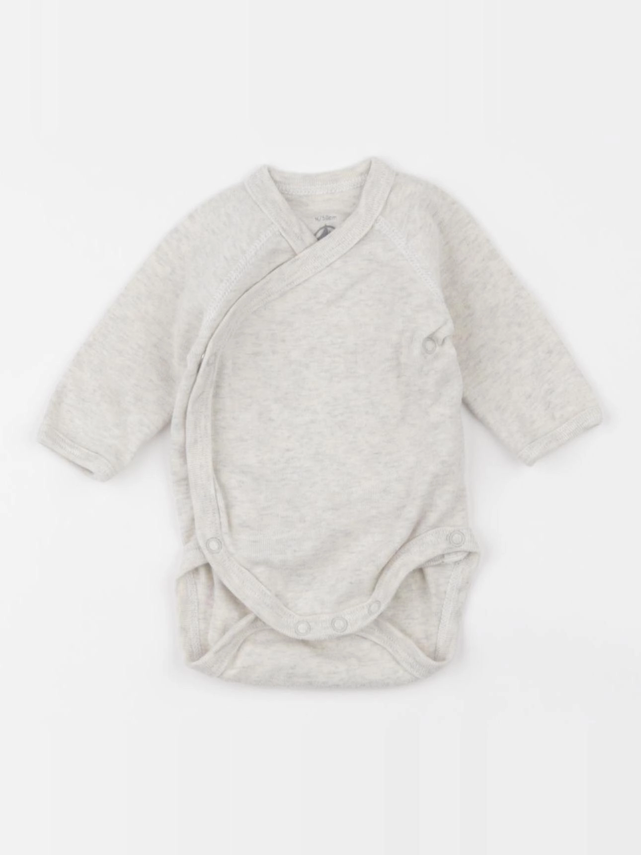 Petit Bateau - body gris - 0 mois