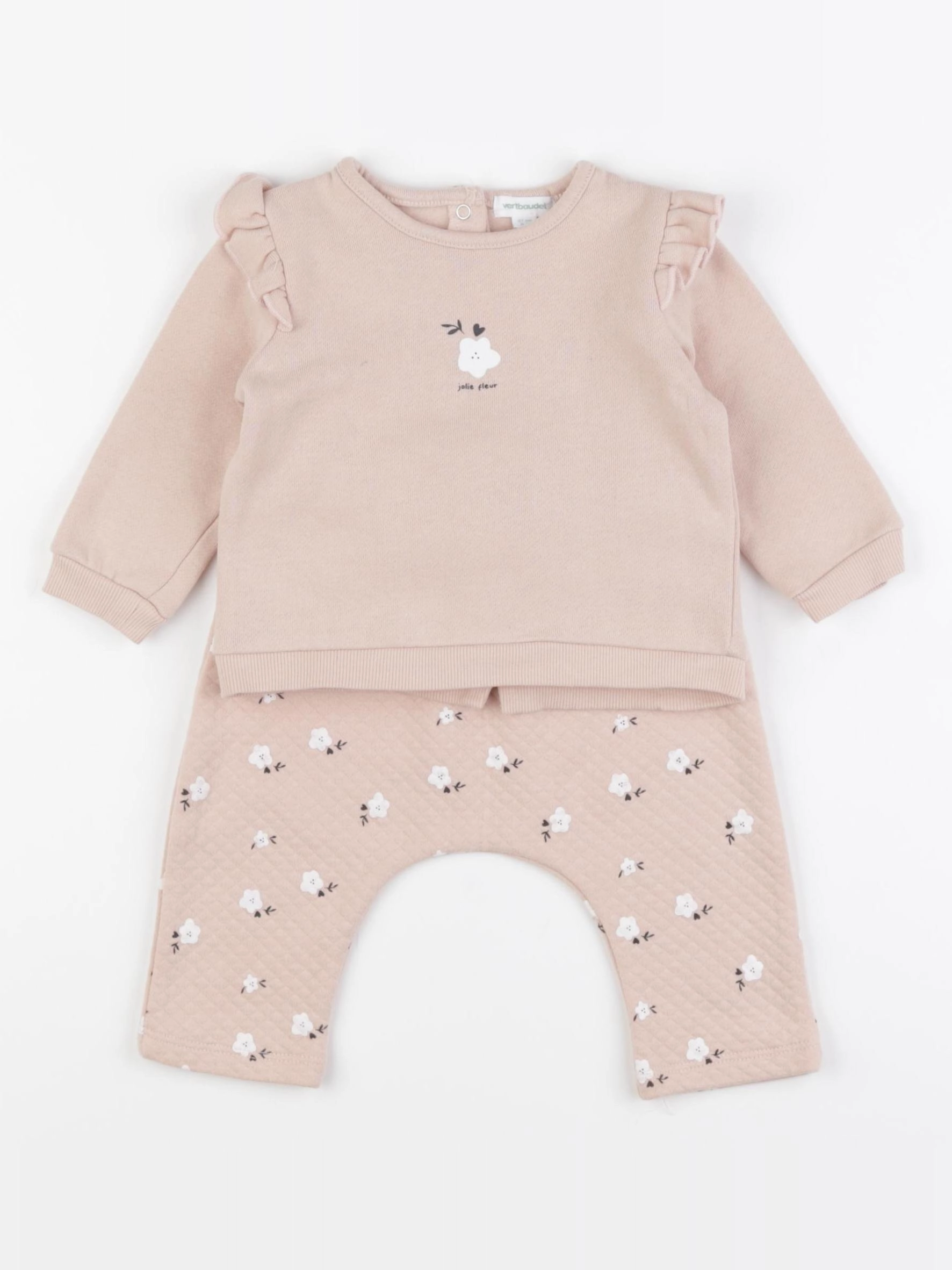 Vertbaudet - ensemble rose - 6 mois