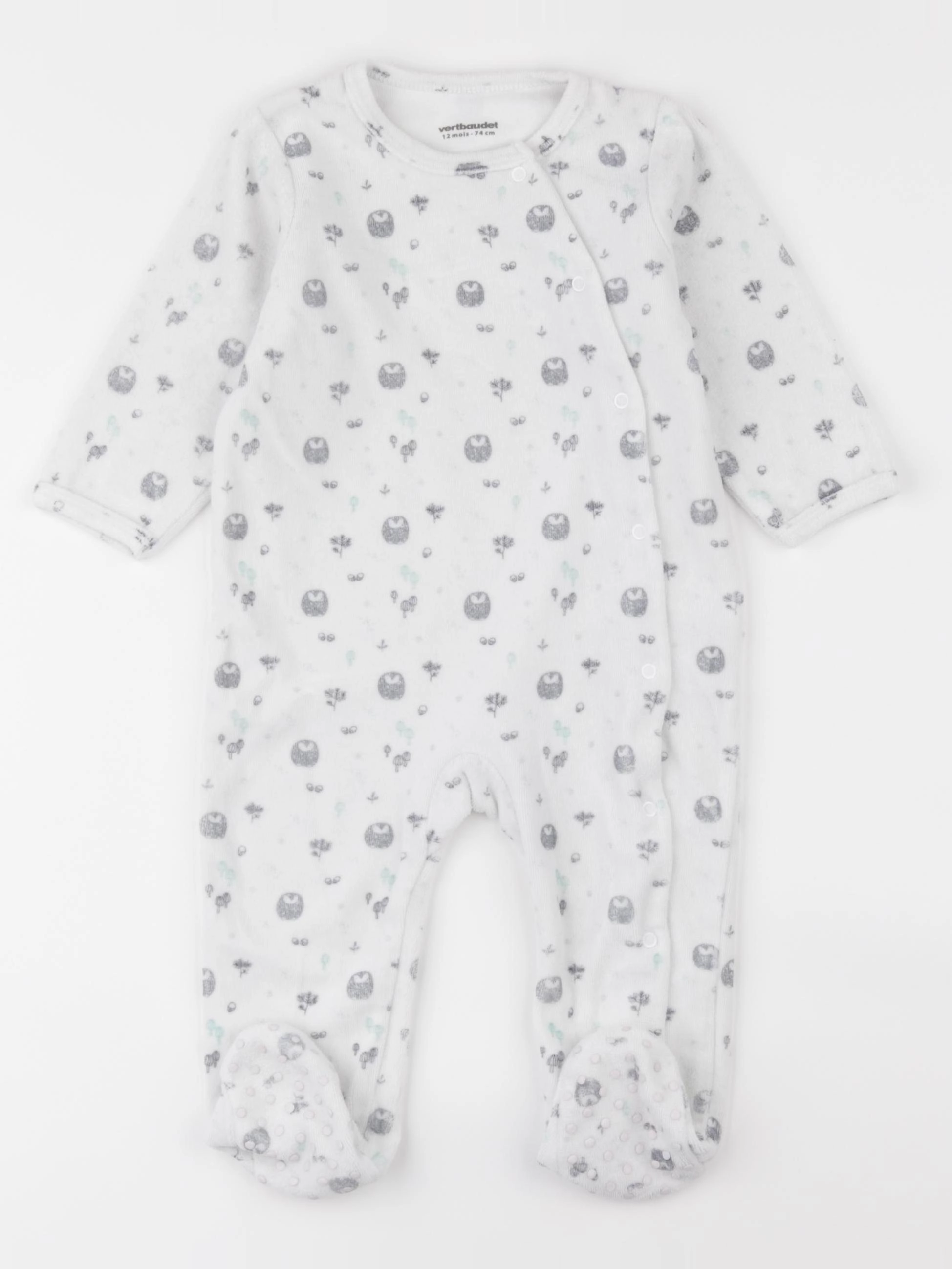 Vertbaudet - pyjama velours blanc - 12 mois