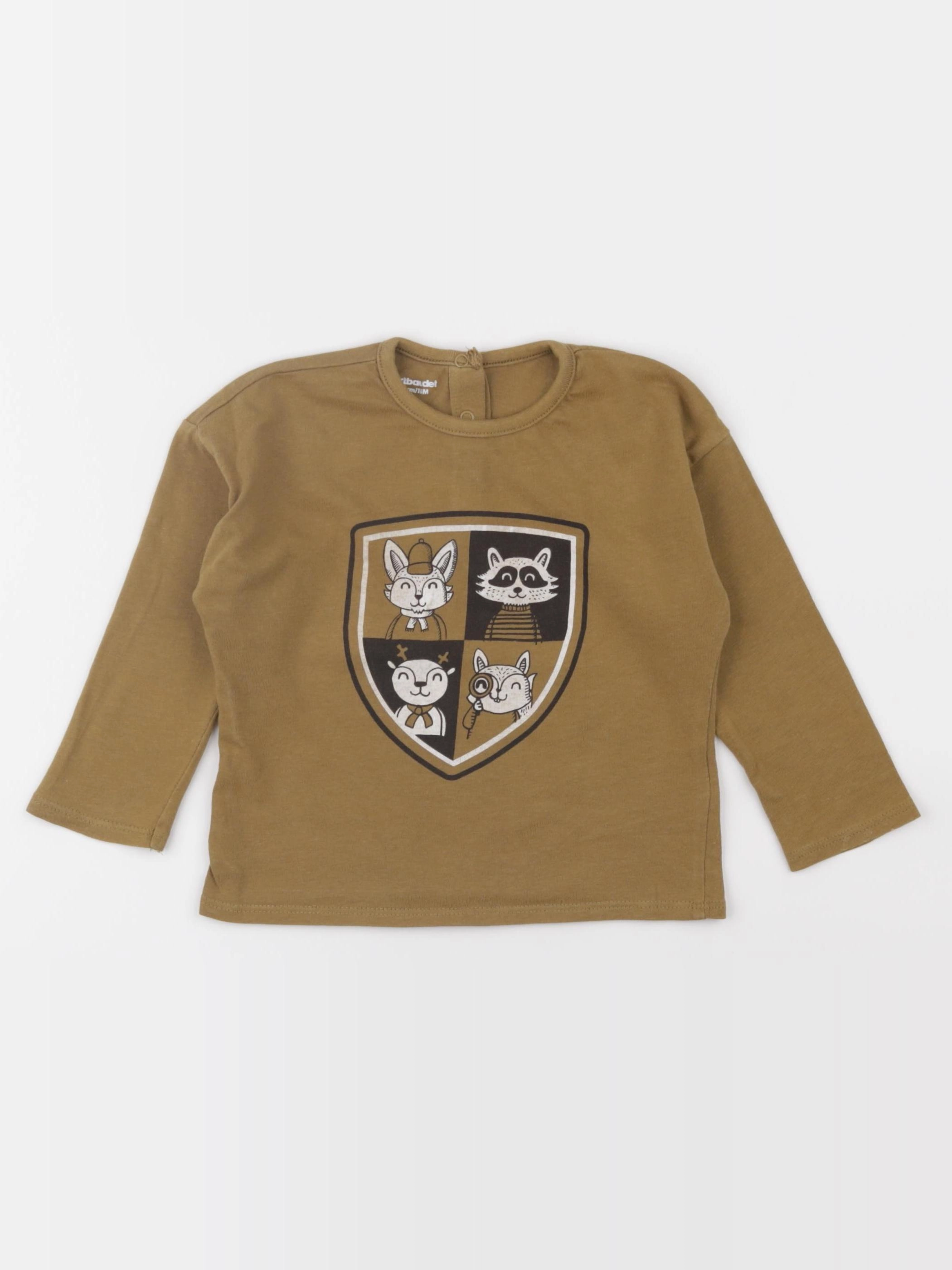 Vertbaudet - tee-shirt marron - 18 mois