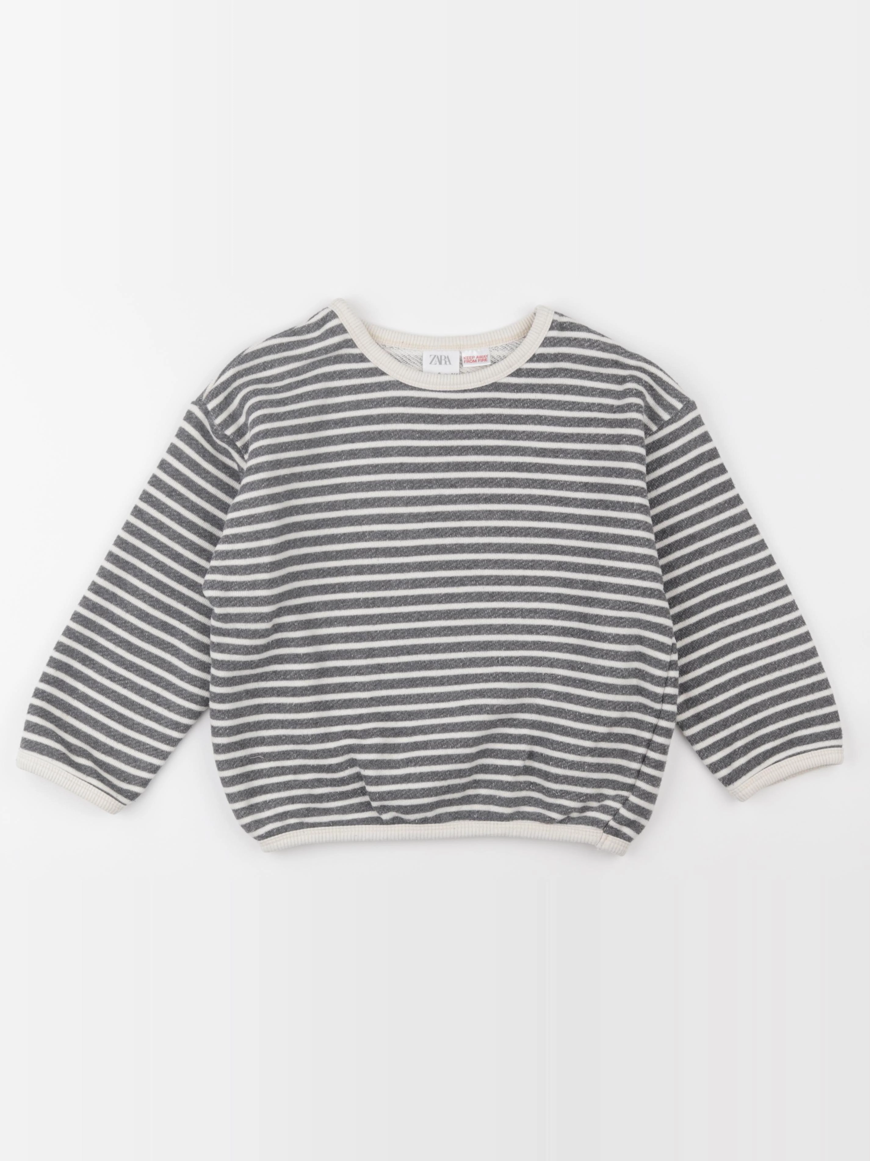 Zara - sweat beige, gris - 6 ans