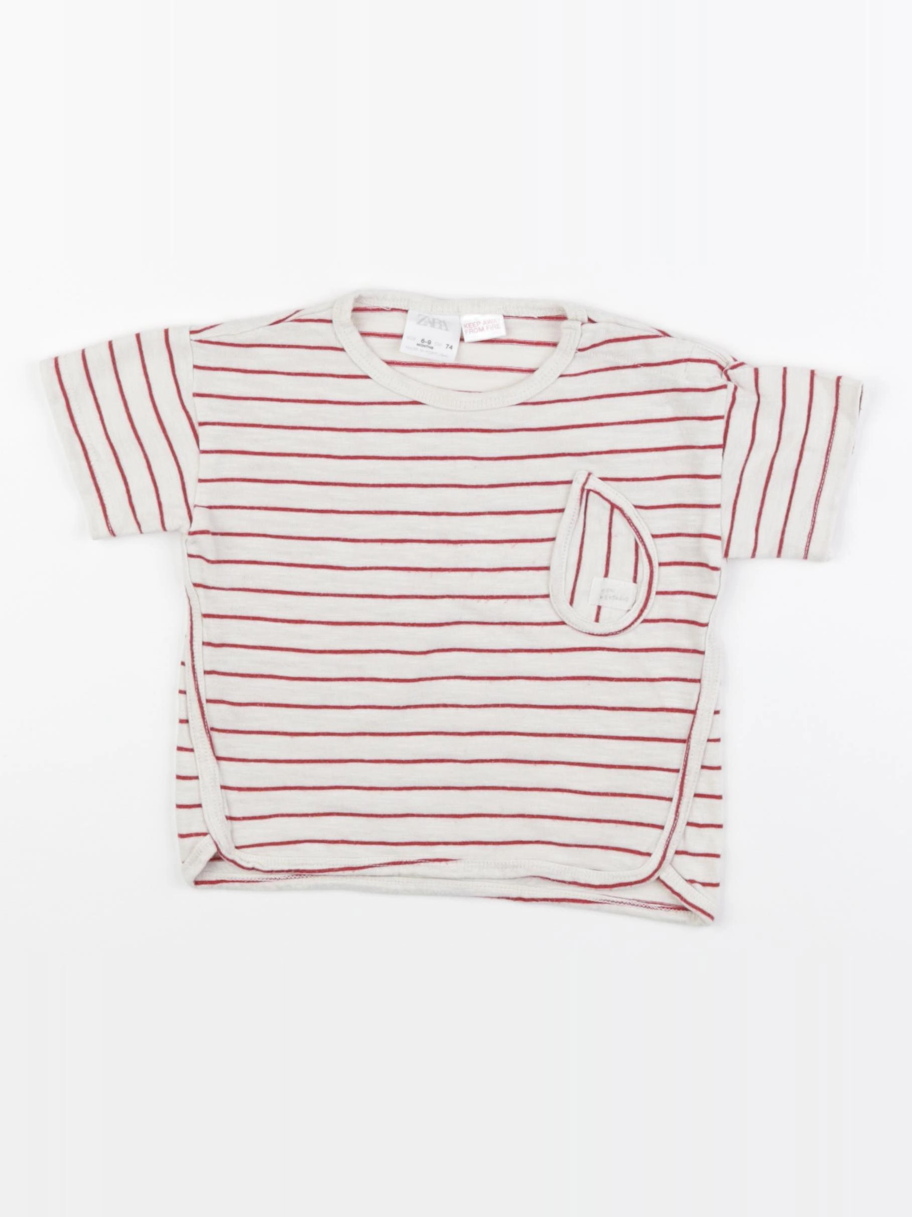 Zara - tee-shirt beige - 6/9 mois