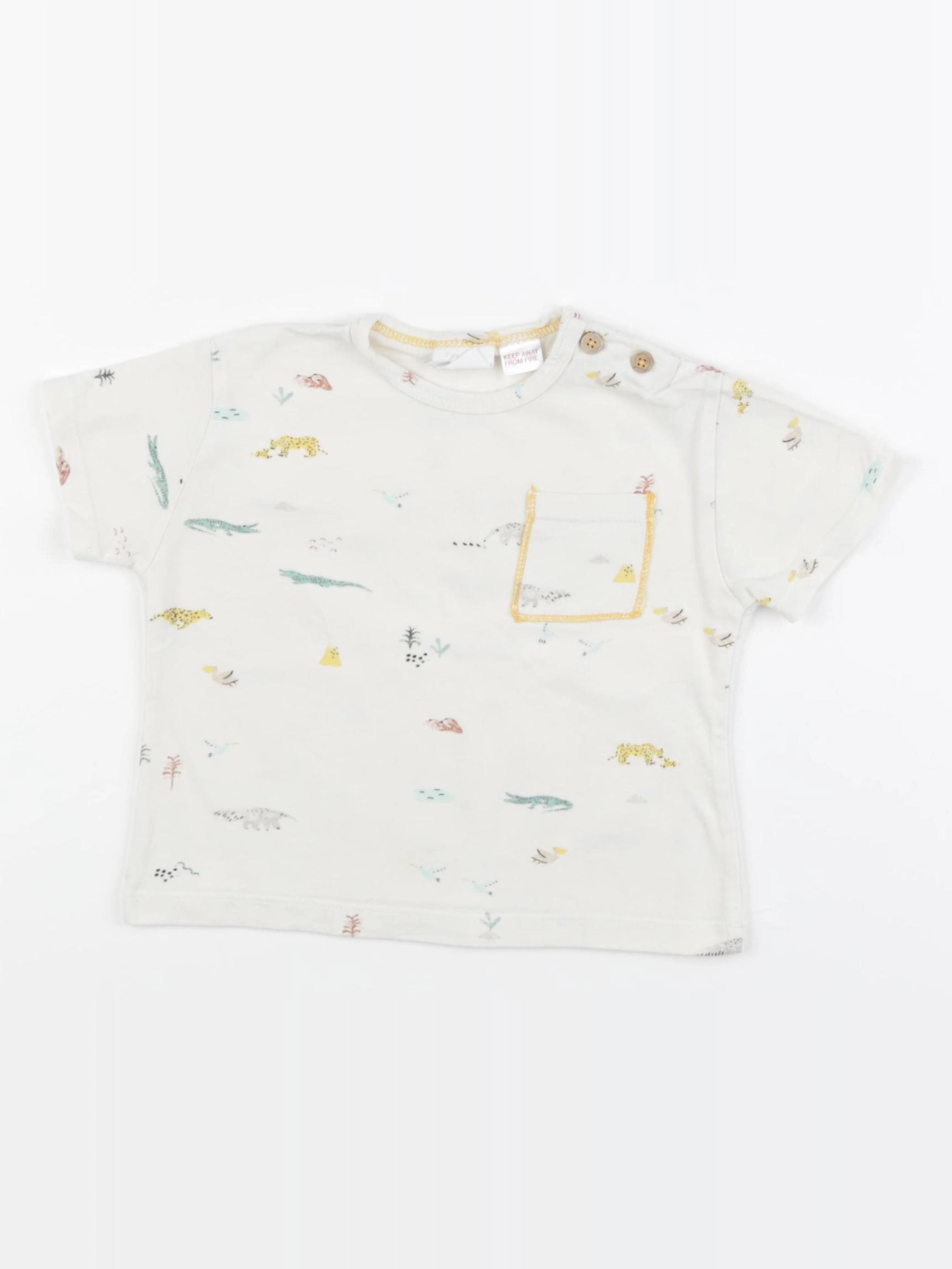 Zara - tee-shirt beige - 6/9 mois