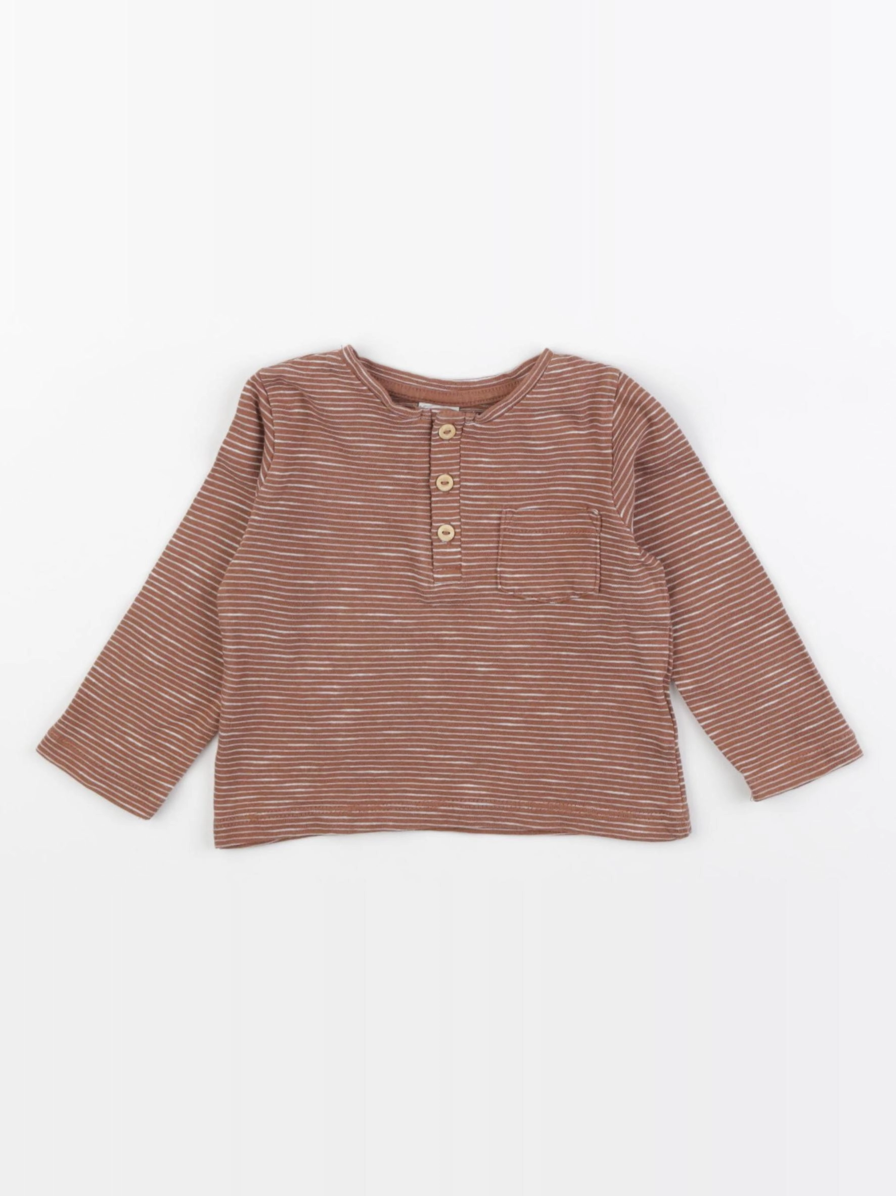 H&M - tee-shirt marron - 3/6 mois