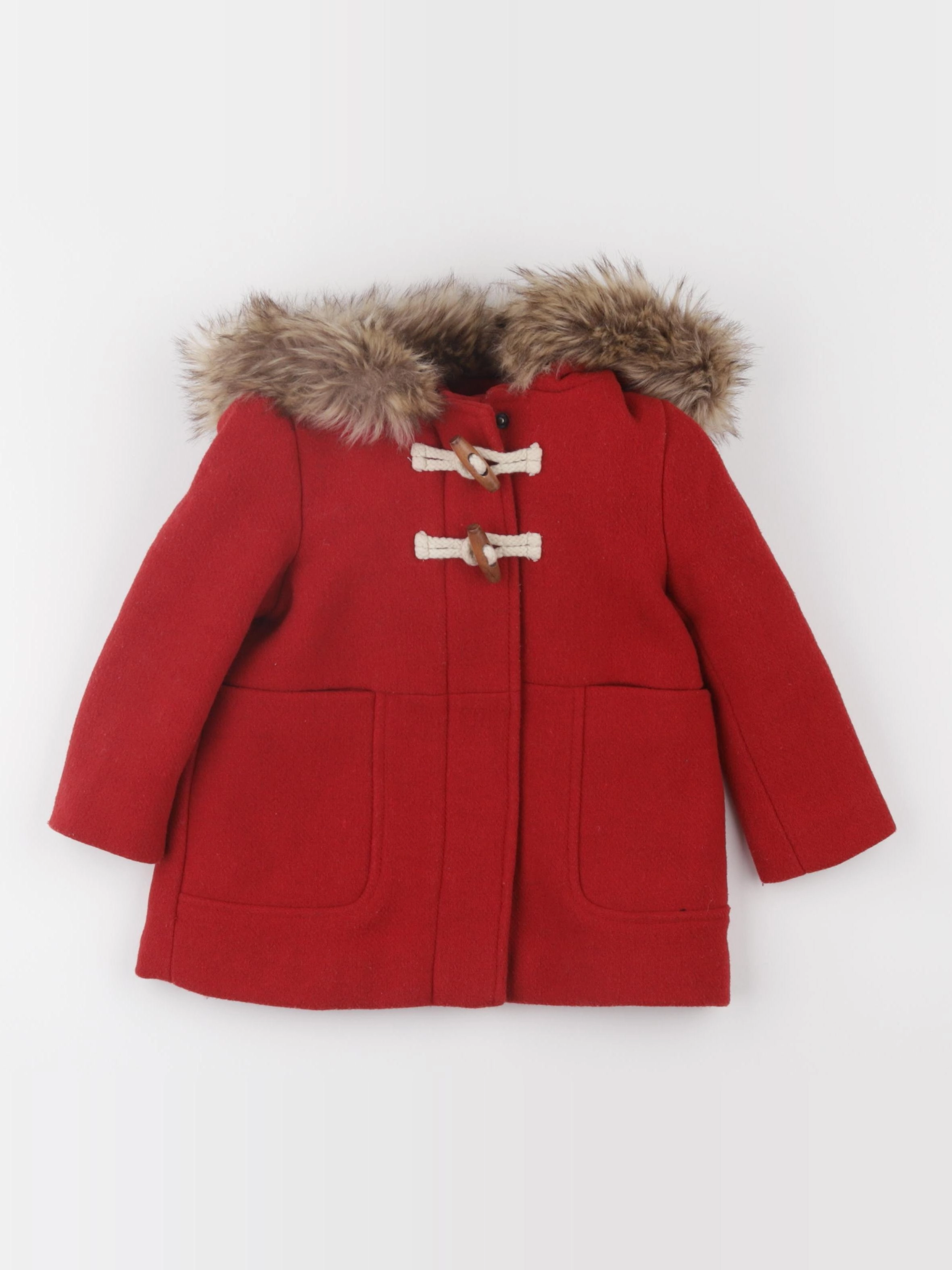 Vertbaudet - manteau rouge - 2 ans