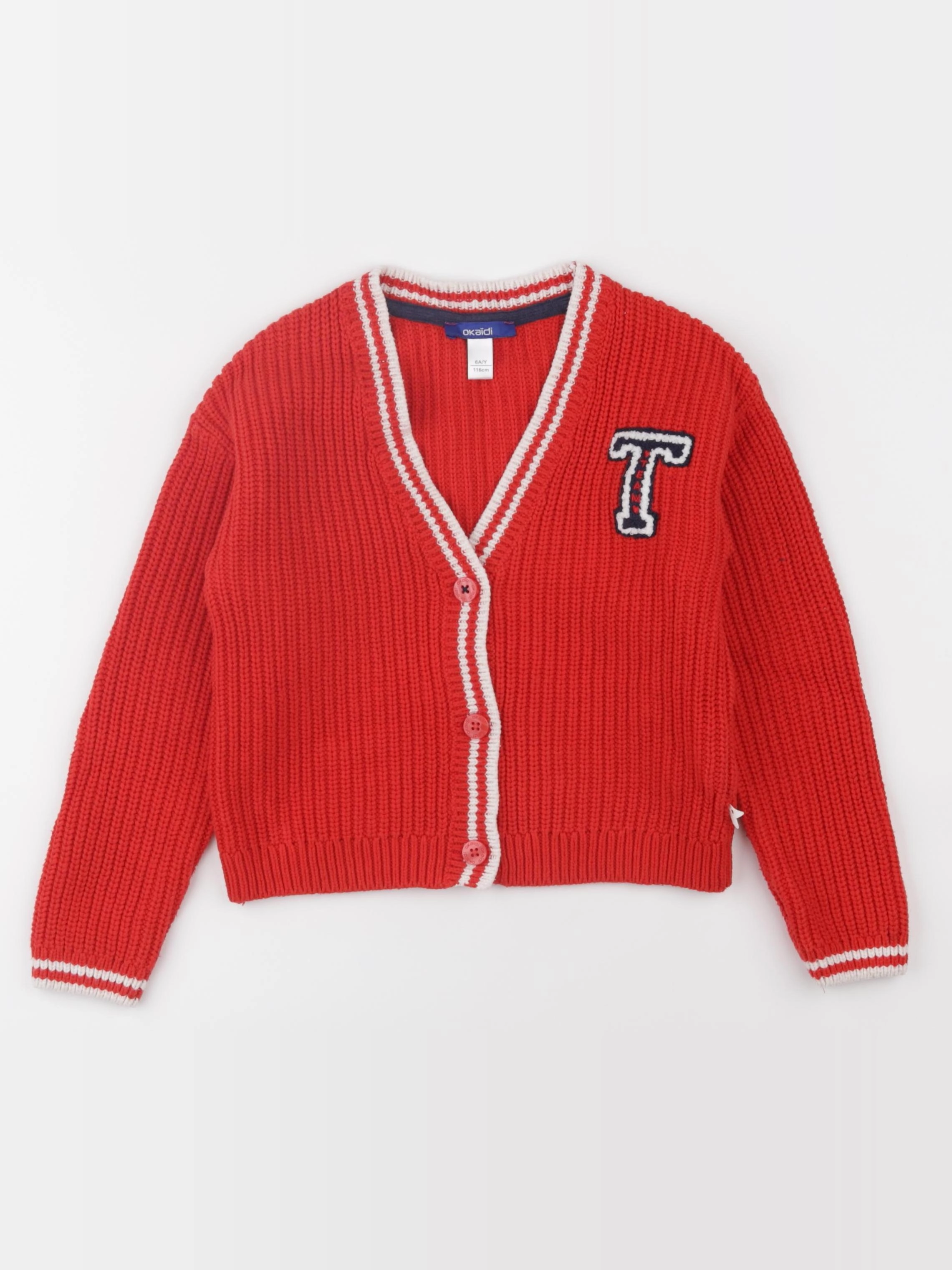 Okaidi - gilet rouge - 6 ans