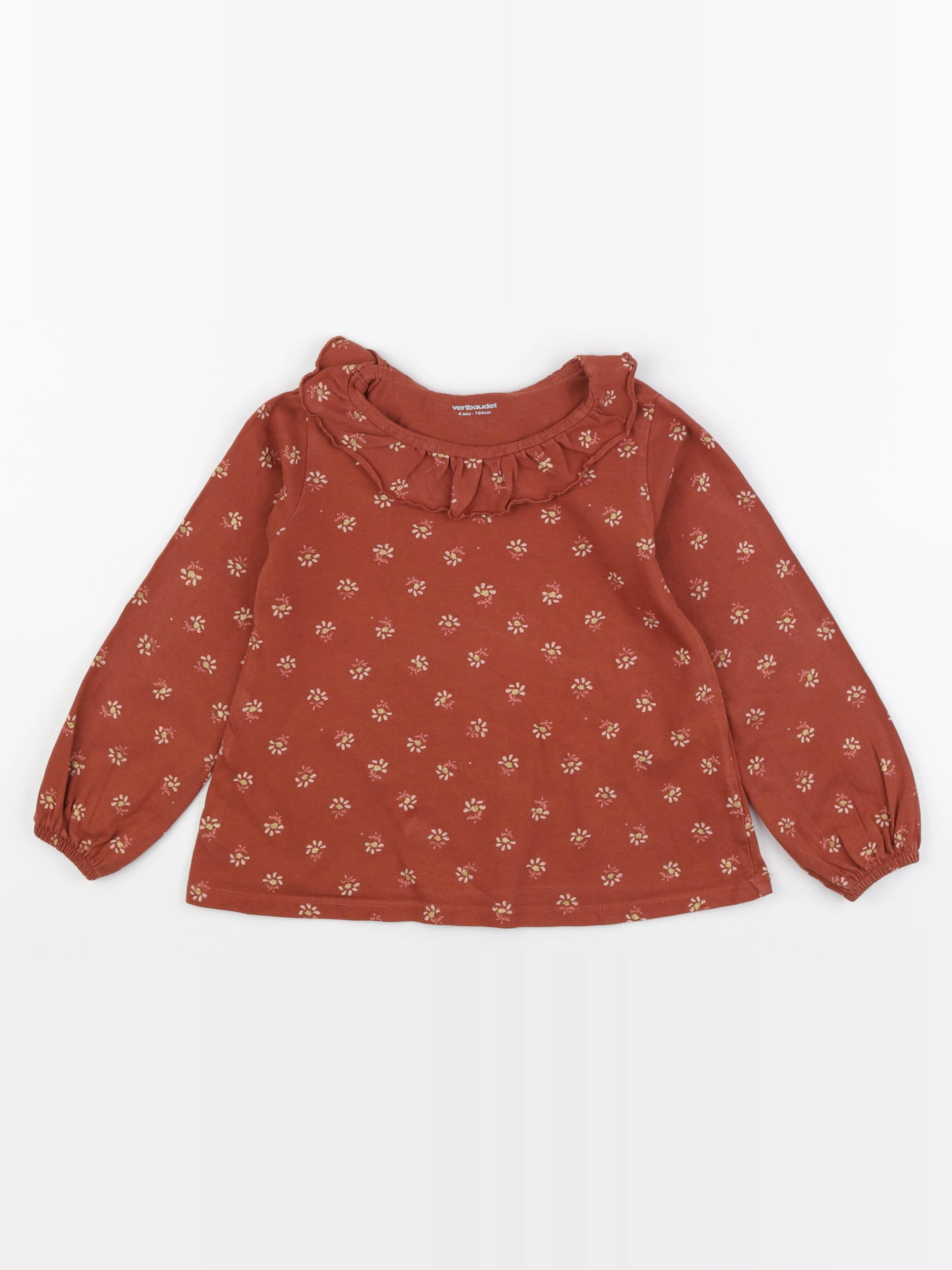 Vertbaudet - tee-shirt marron - 4 ans