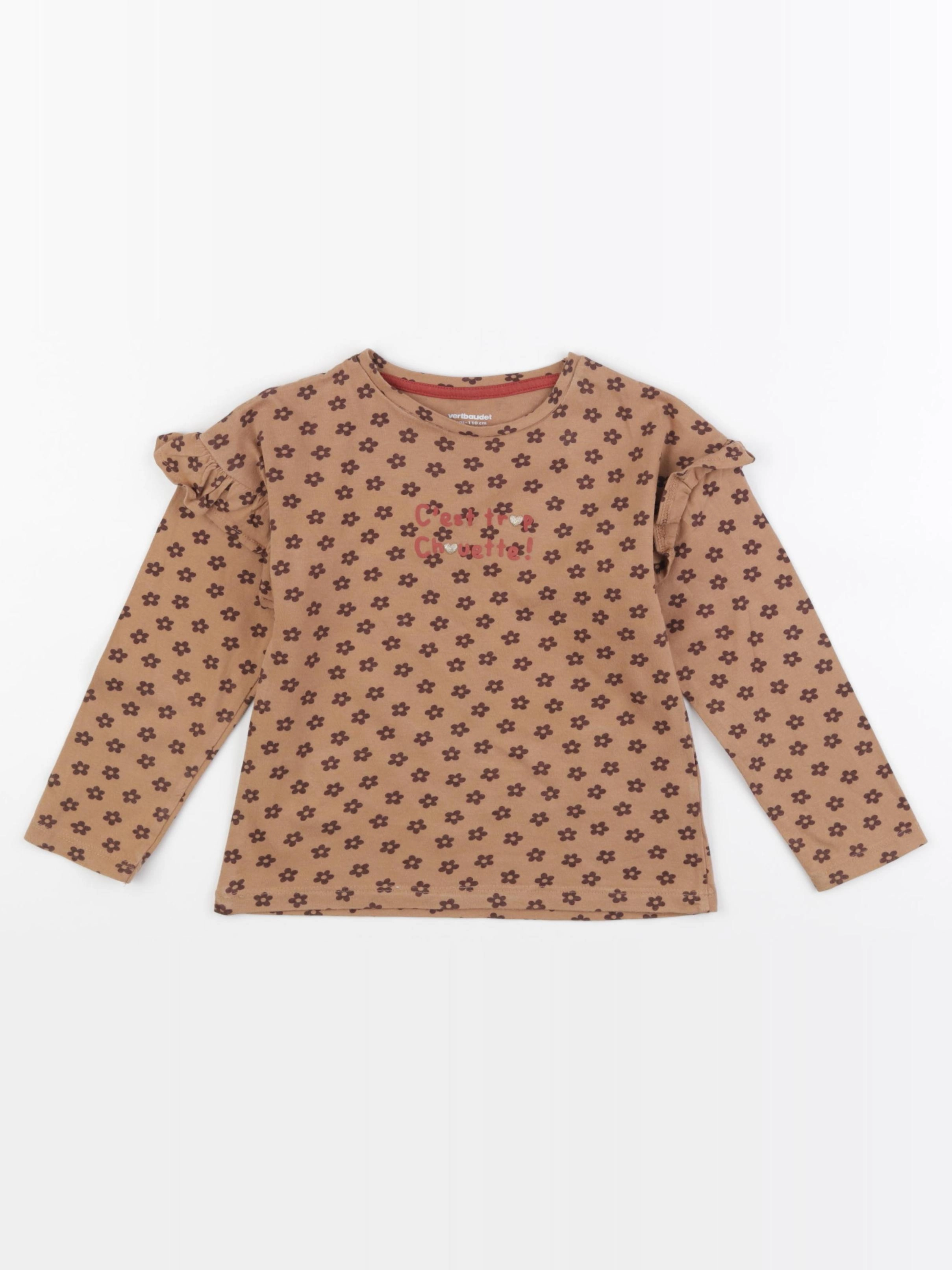 Vertbaudet - tee-shirt marron - 5 ans