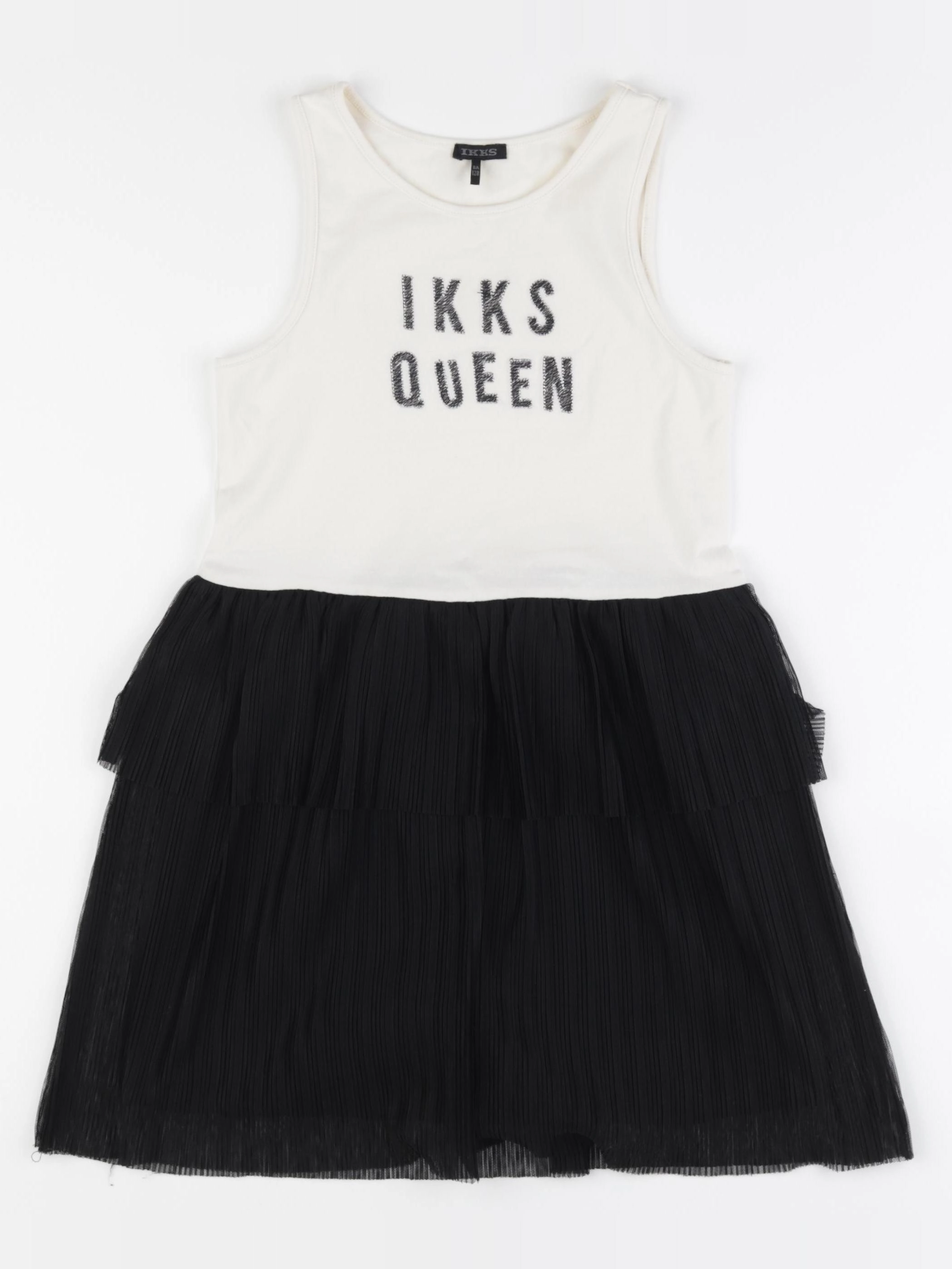 IKKS - robe beige, noir - 8 ans