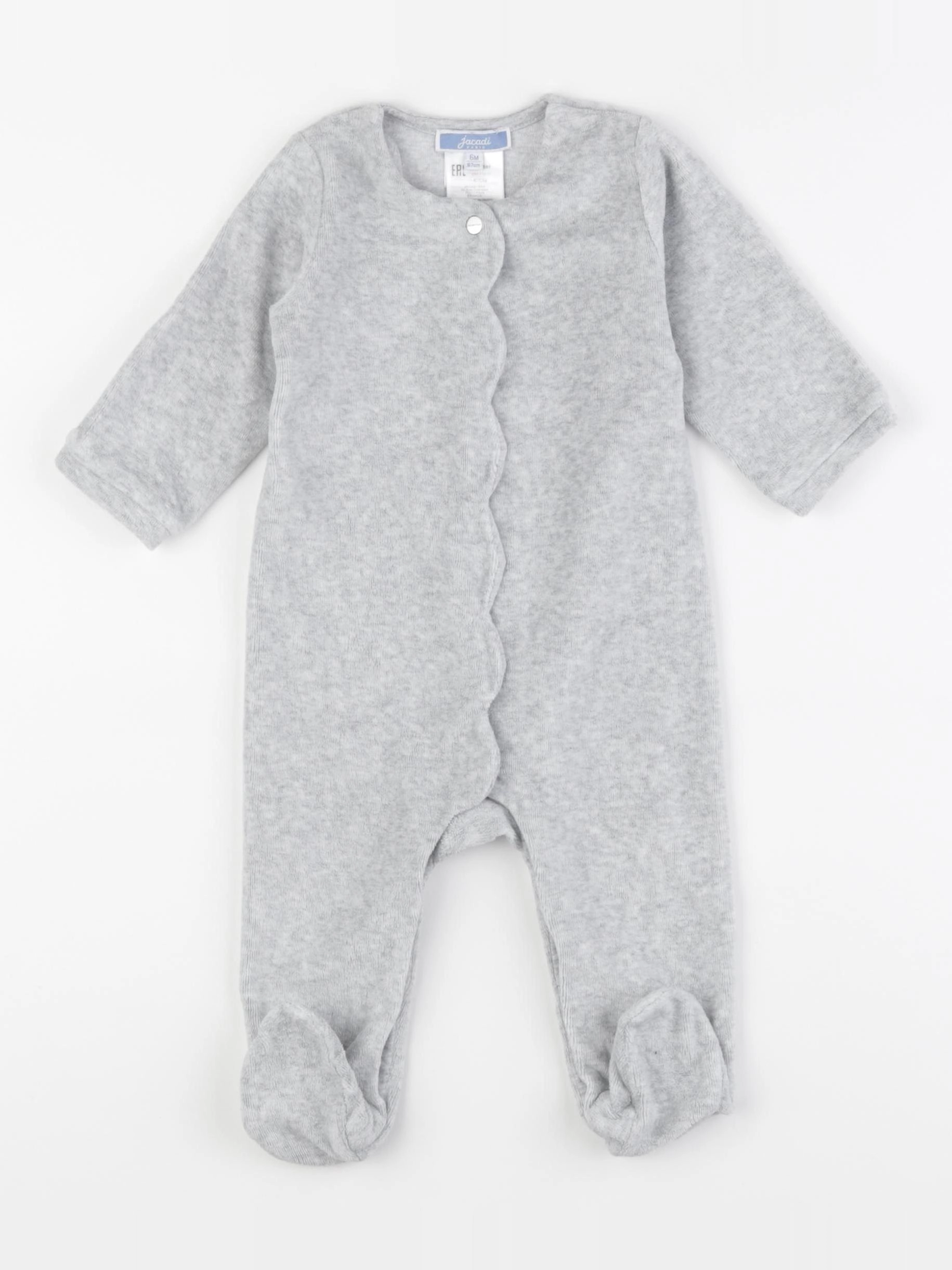 Jacadi - pyjama velours gris - 6 mois