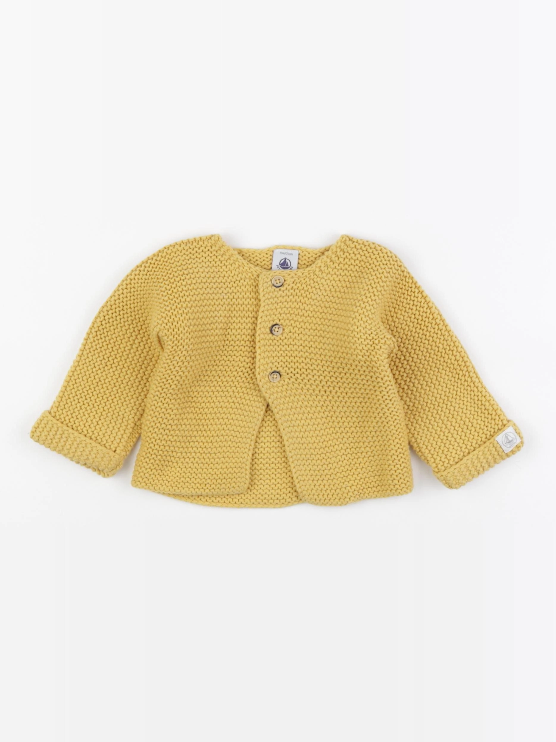 Petit Bateau - gilet jaune - 12 mois