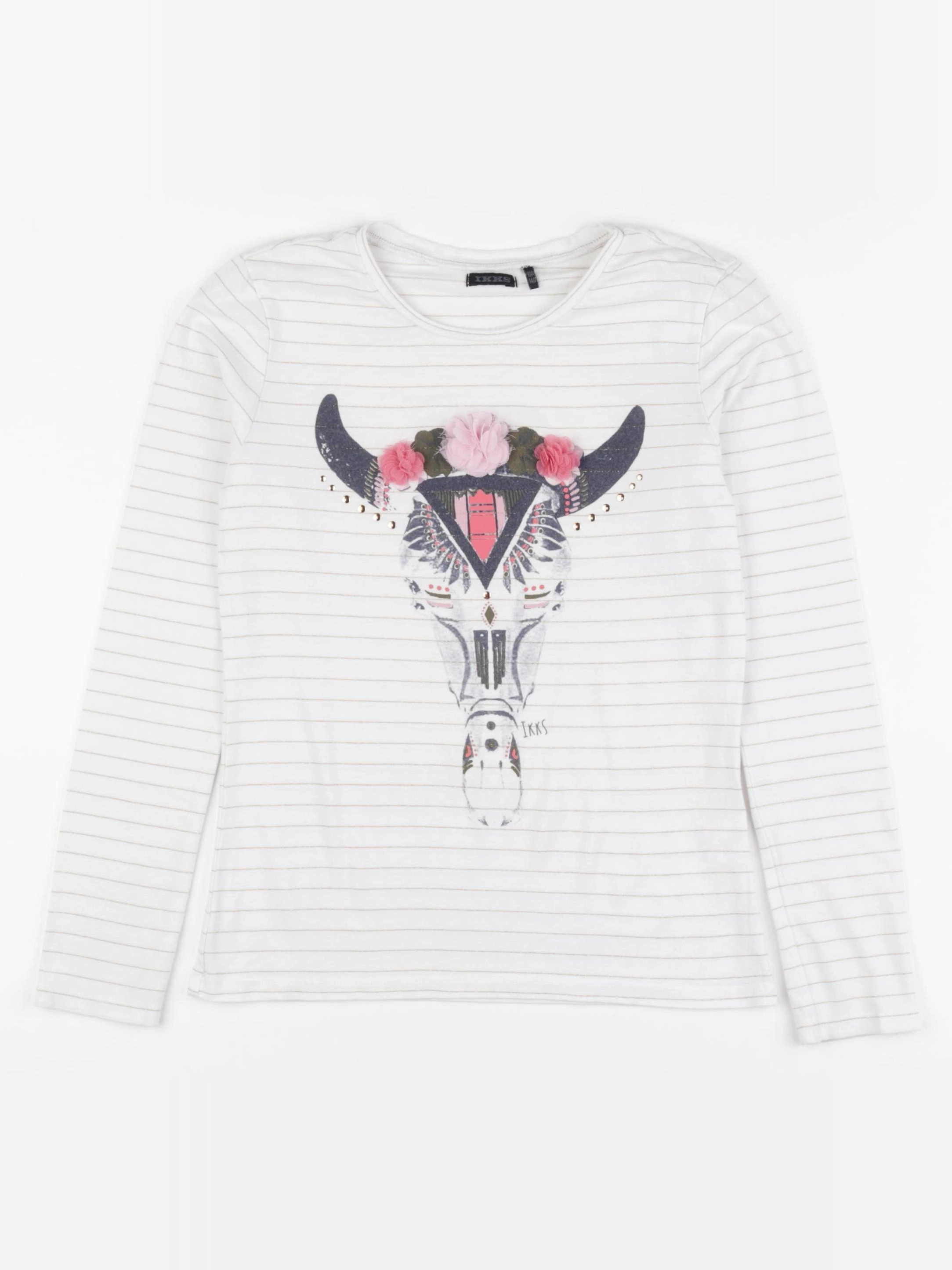 IKKS - tee-shirt blanc, or - 10 ans