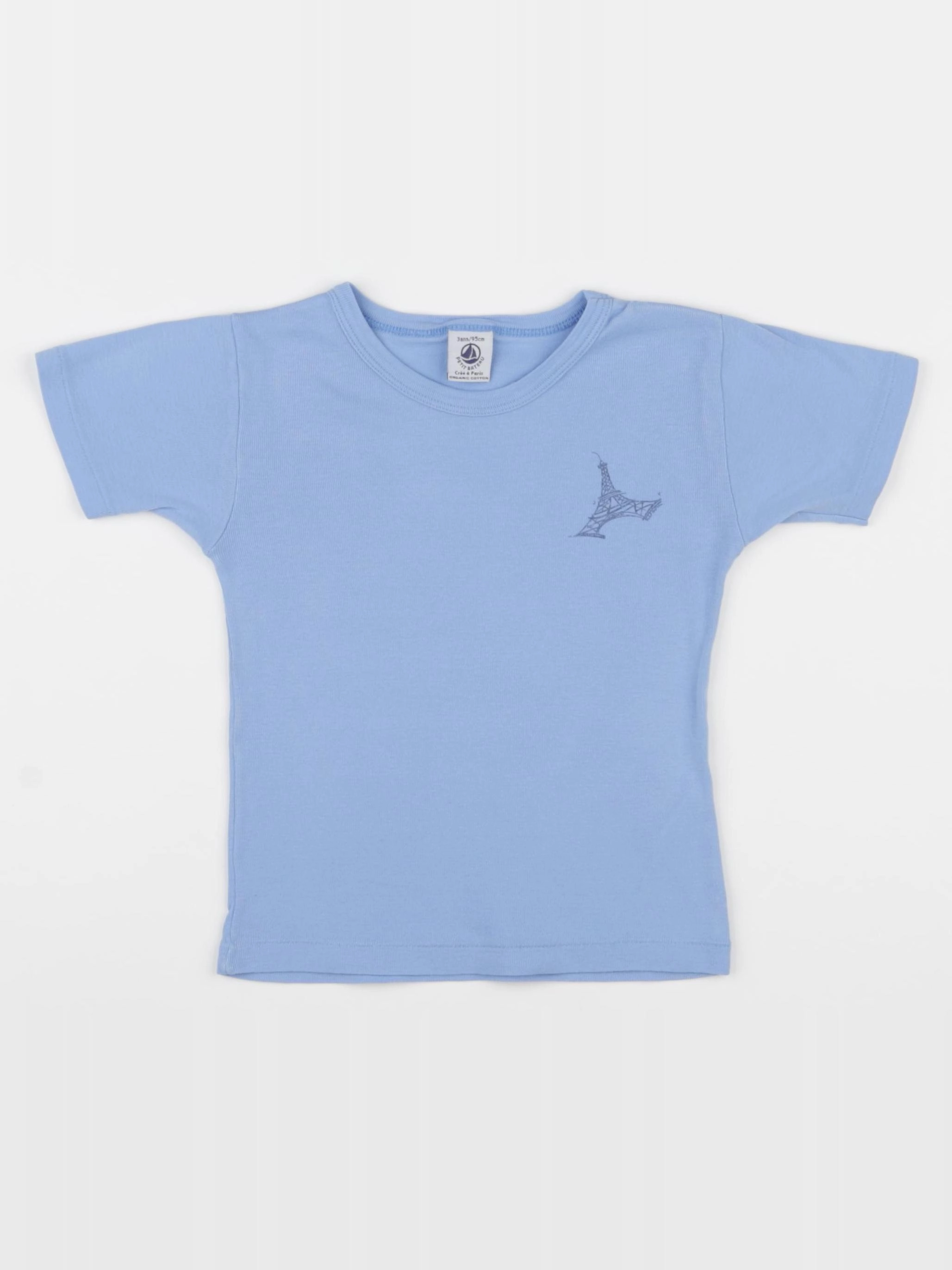 Petit Bateau - tee-shirt bleu - 3 ans