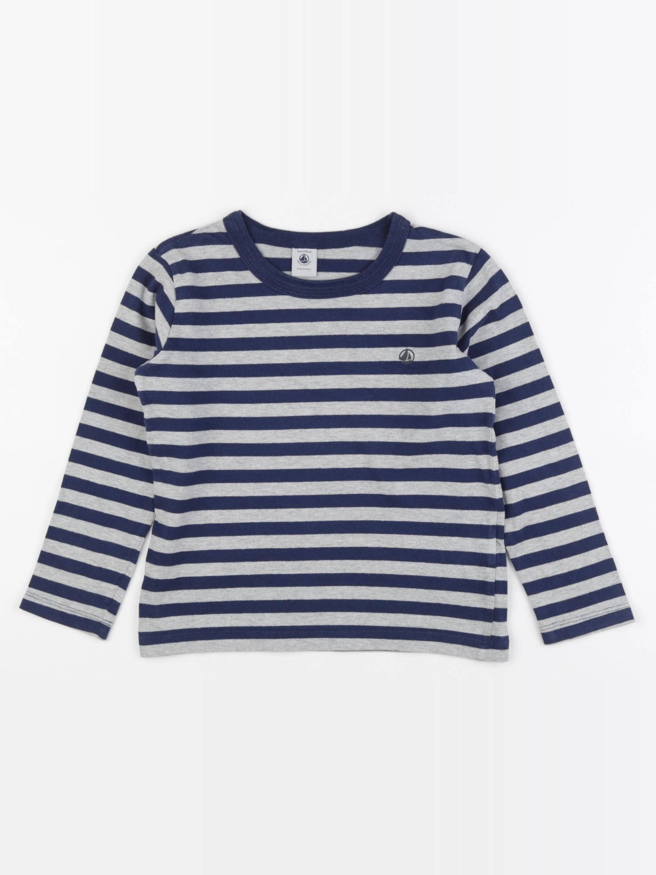 Petit Bateau - tee-shirt bleu - 6 ans