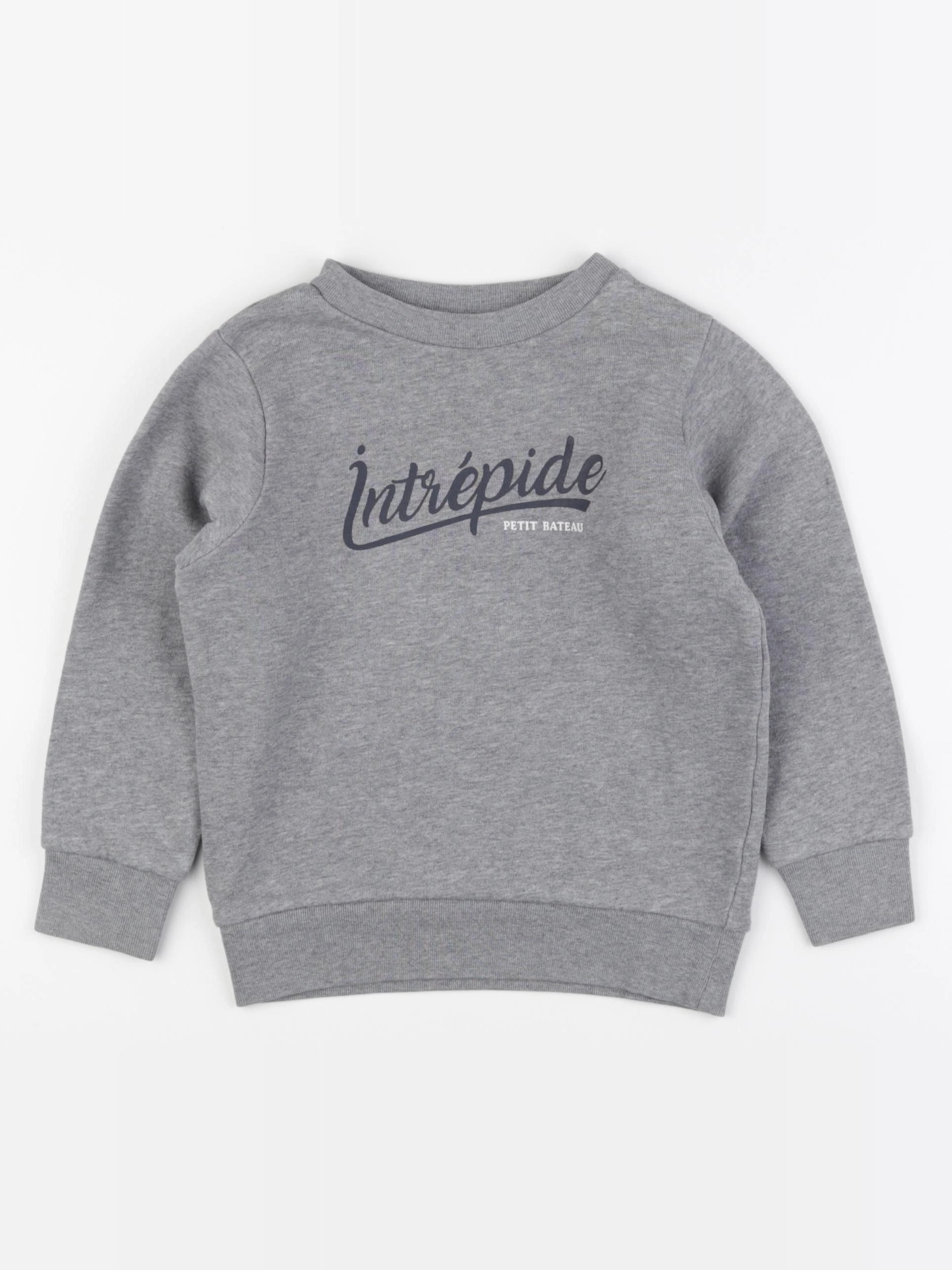 Petit Bateau - sweat gris - 4 ans