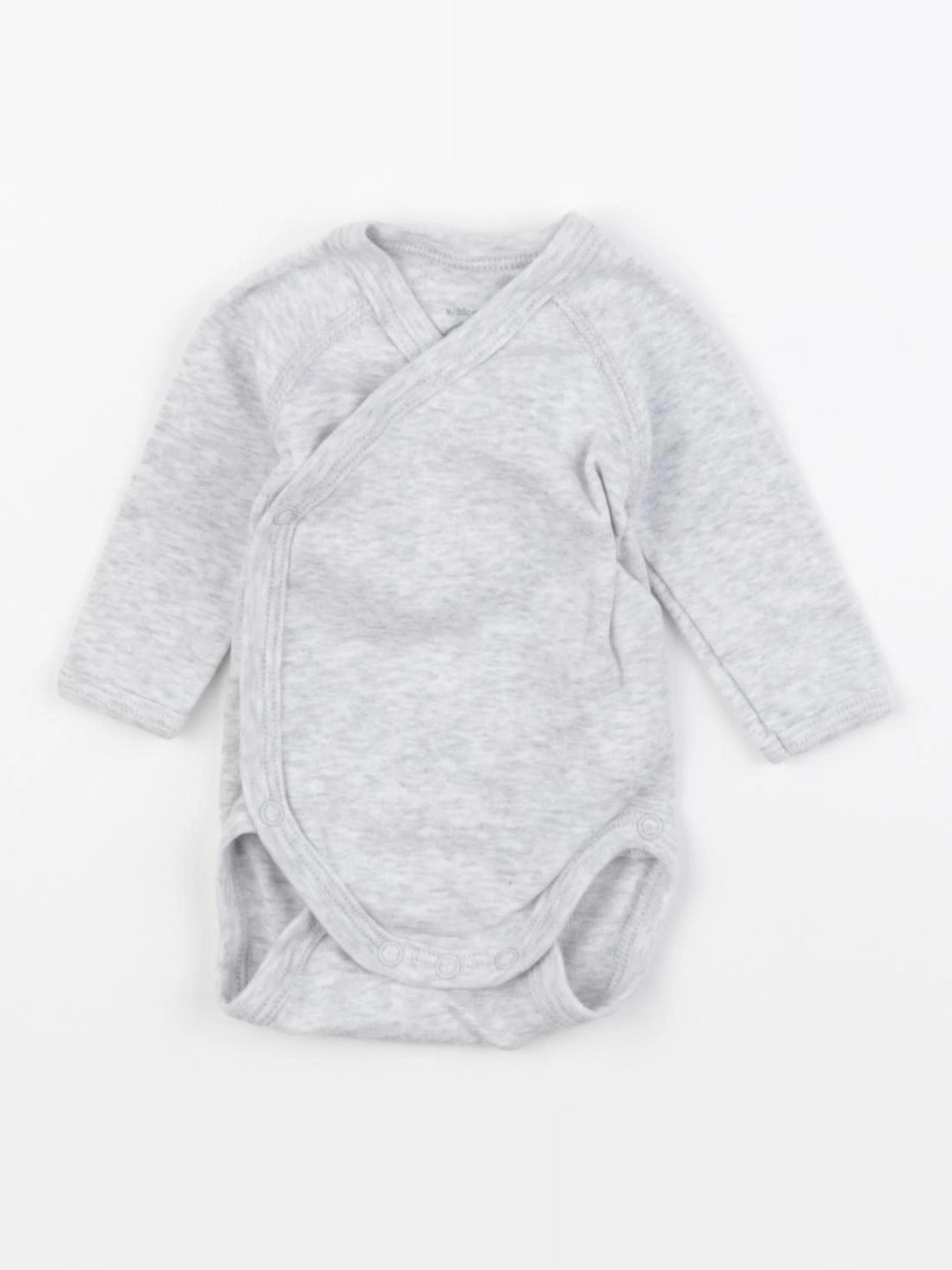 Petit Bateau - body gris - 0 mois